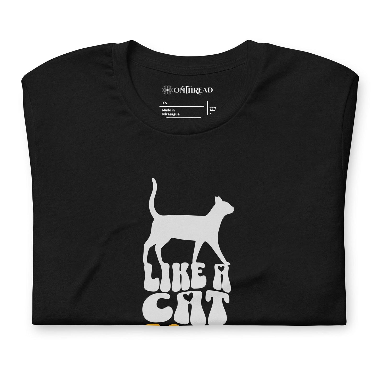 OMTHREAD Like a Cat T-Shirt | Agile Mind Fearless Heart Tee | Cat Lover Shirt