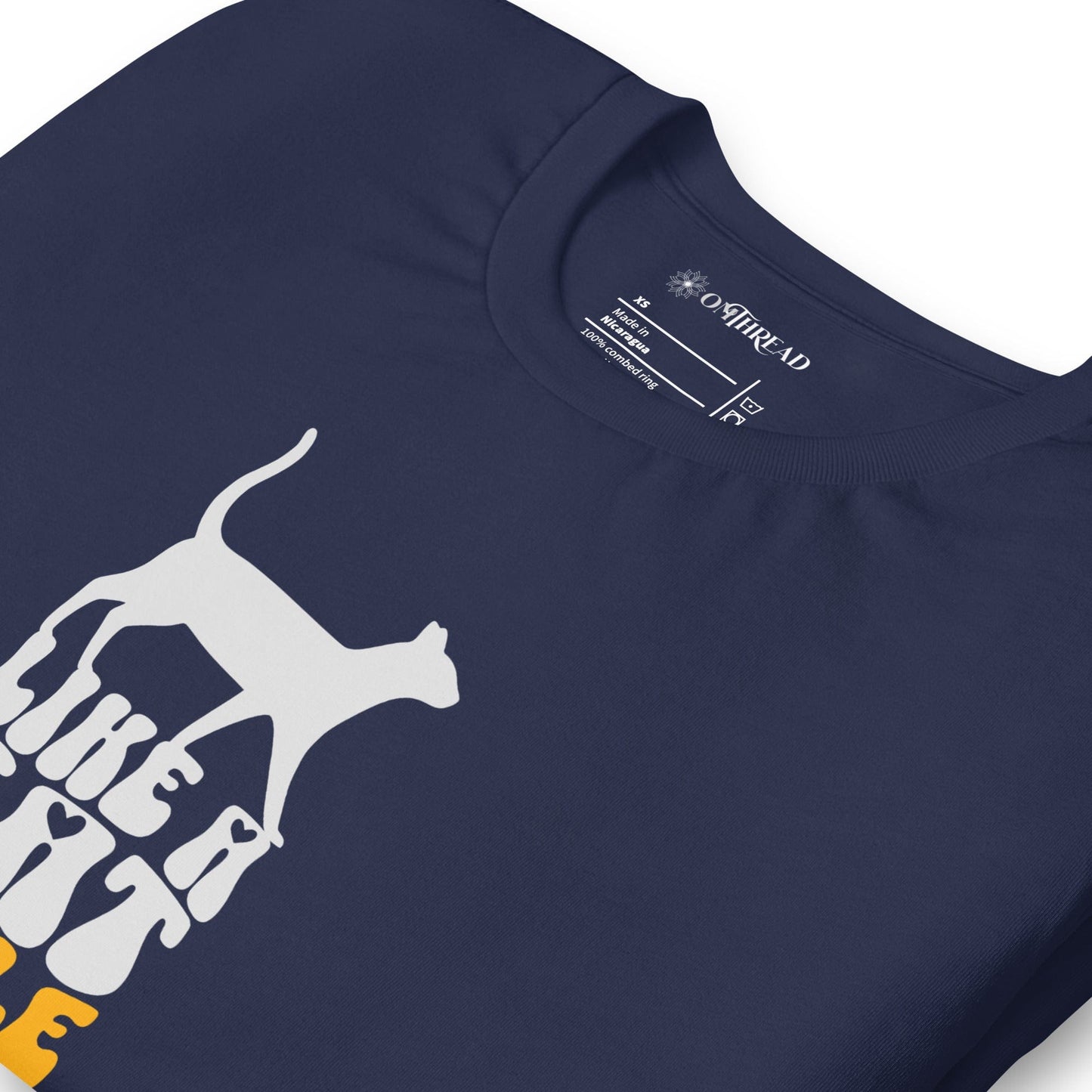 OMTHREAD Like a Cat T-Shirt | Agile Mind Fearless Heart Tee | Cat Lover Shirt