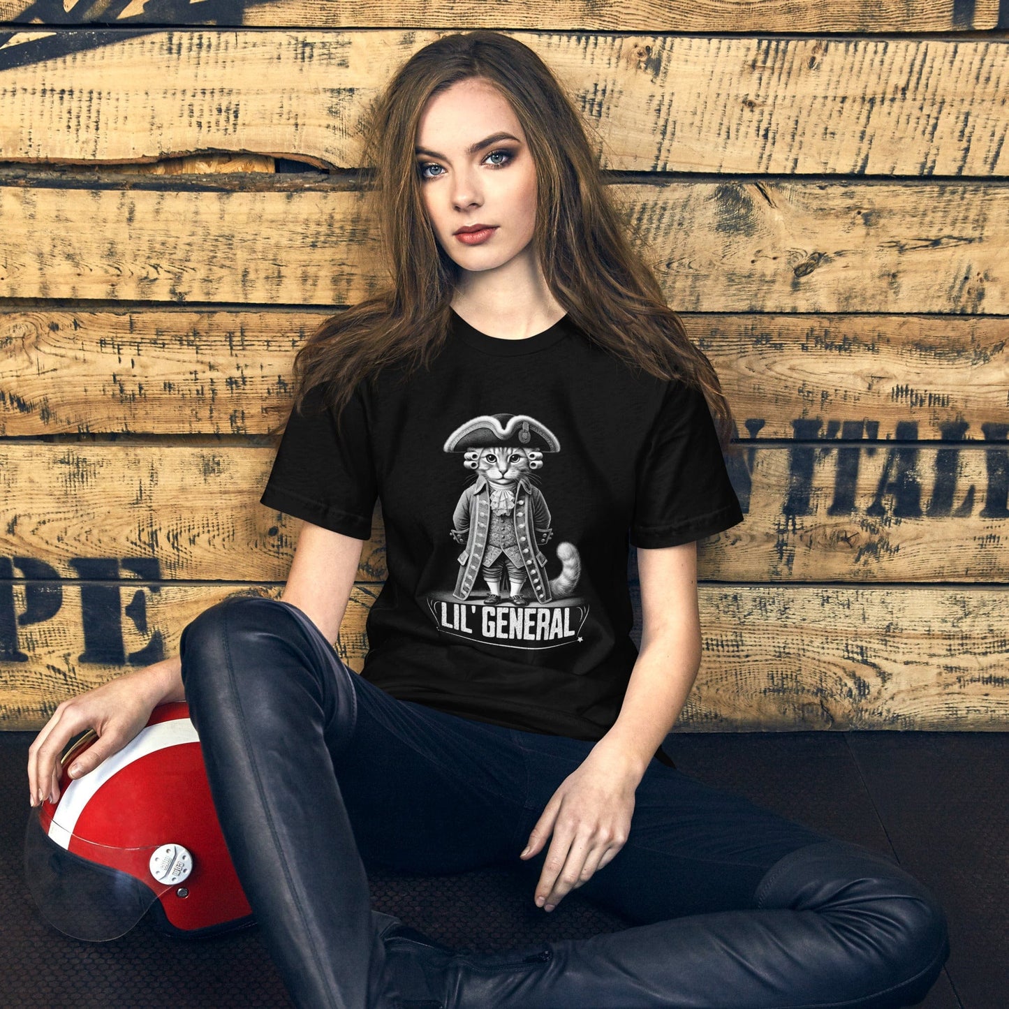 OMTHREAD Lil' General Cat T-Shirt | Funny Historical Cat Tee