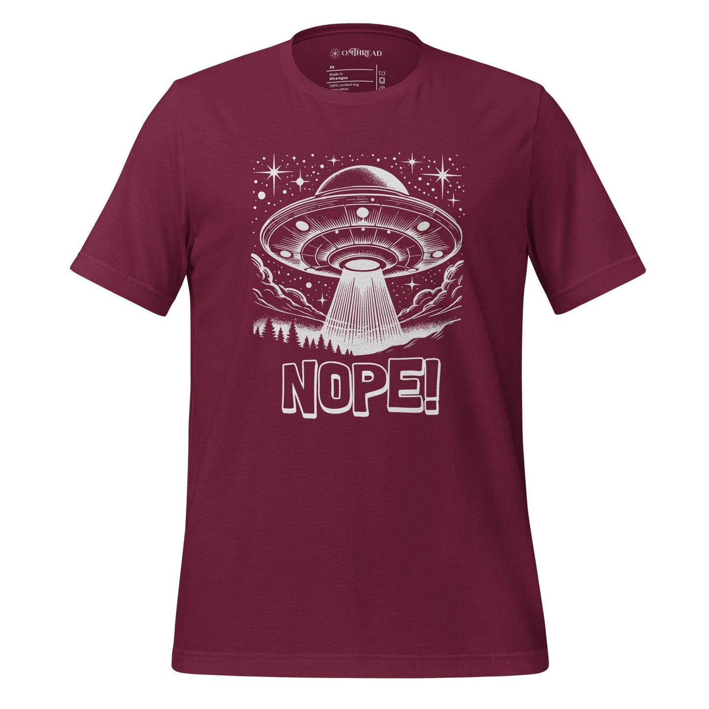OMTHREAD Maroon / XS Out of This World Style: "NOPE" UFO Tee