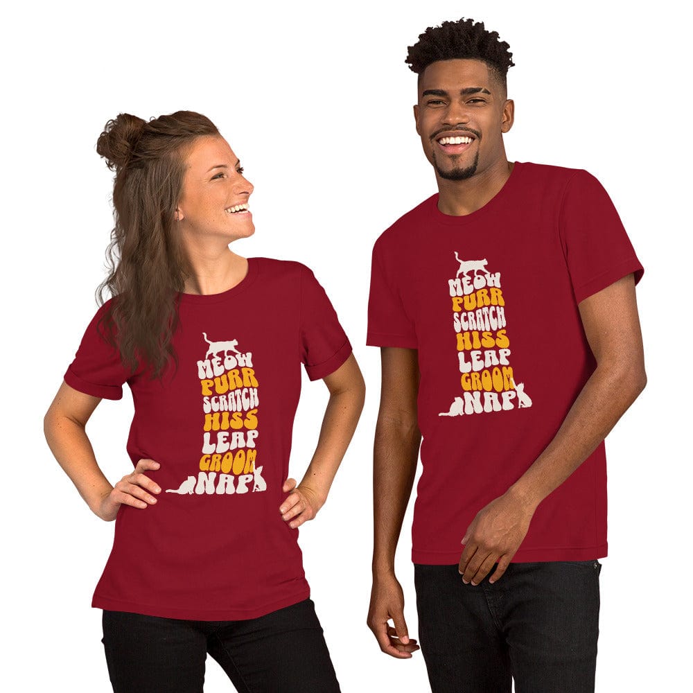 OMTHREAD Meow Purr Scratch T-Shirt | Funny Cat Lover Graphic Tee