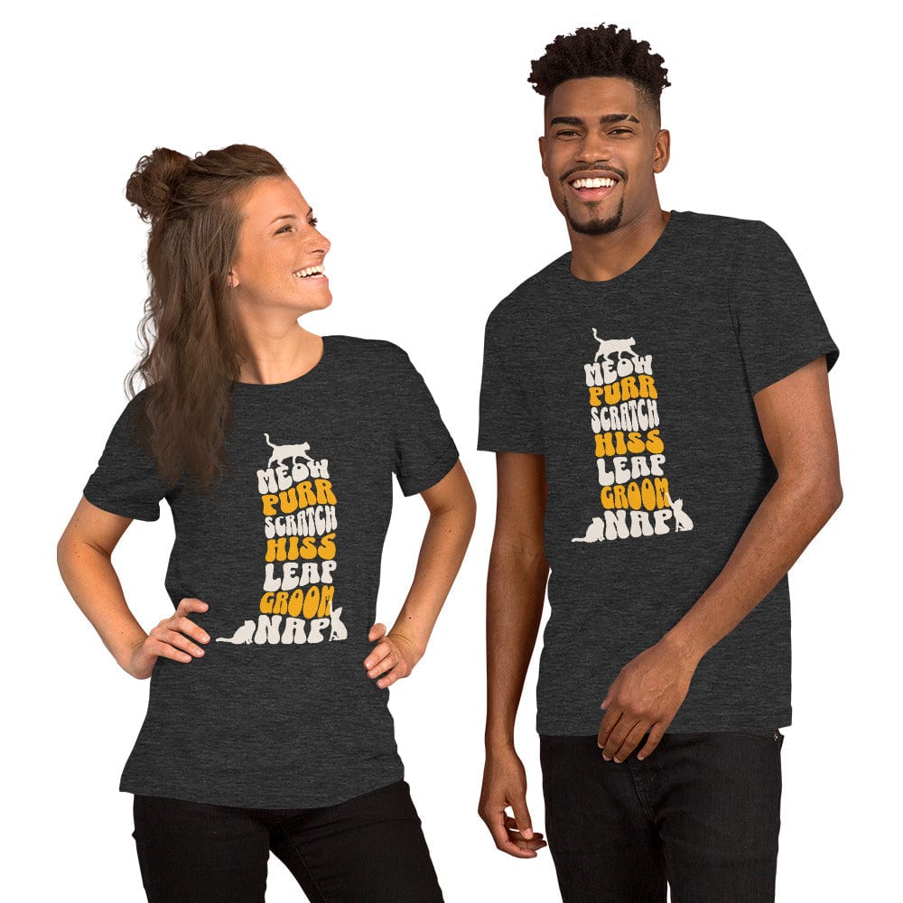 OMTHREAD Meow Purr Scratch T-Shirt | Funny Cat Lover Graphic Tee
