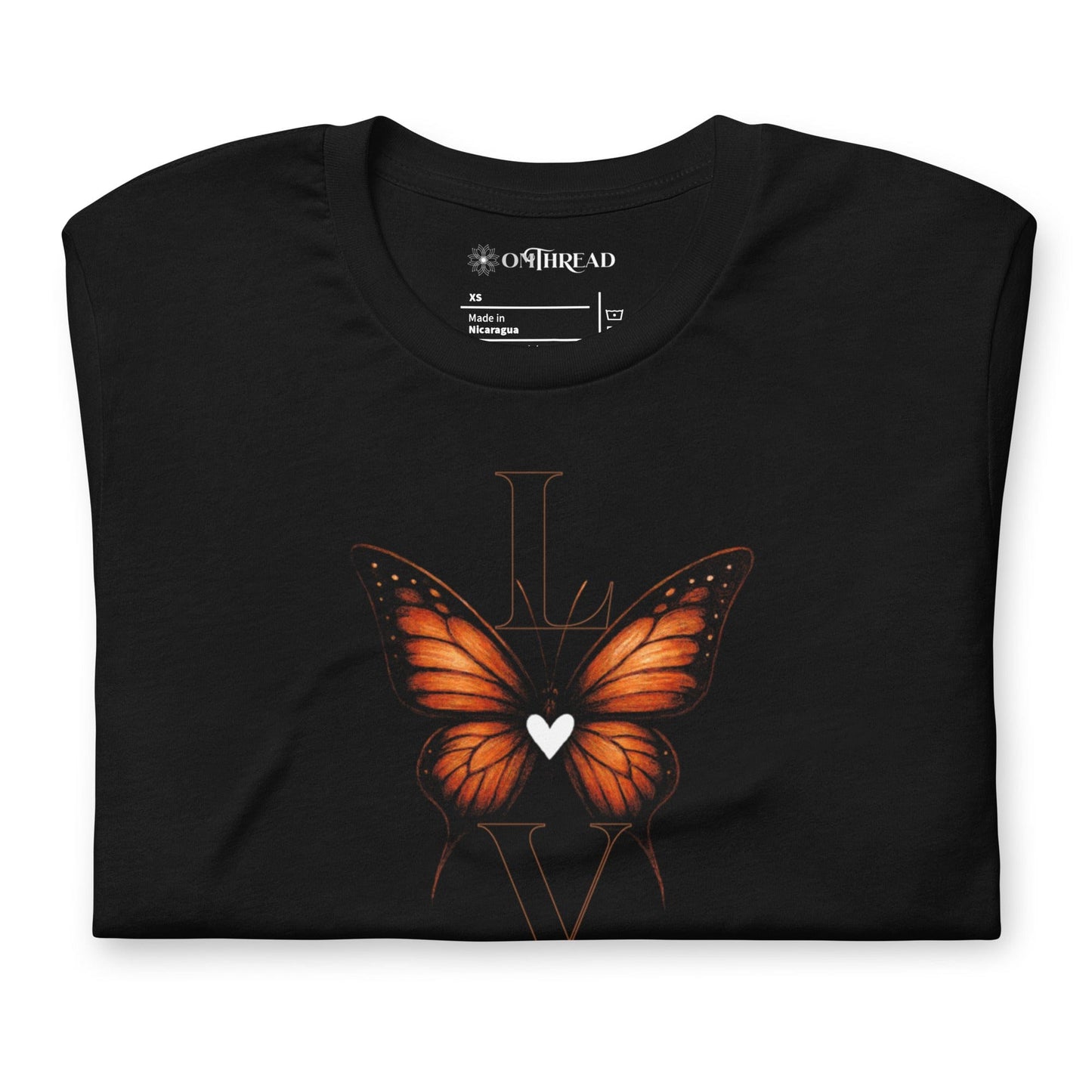 OMTHREAD Minimalist Love Monarch Butterfly Conservation Shirt