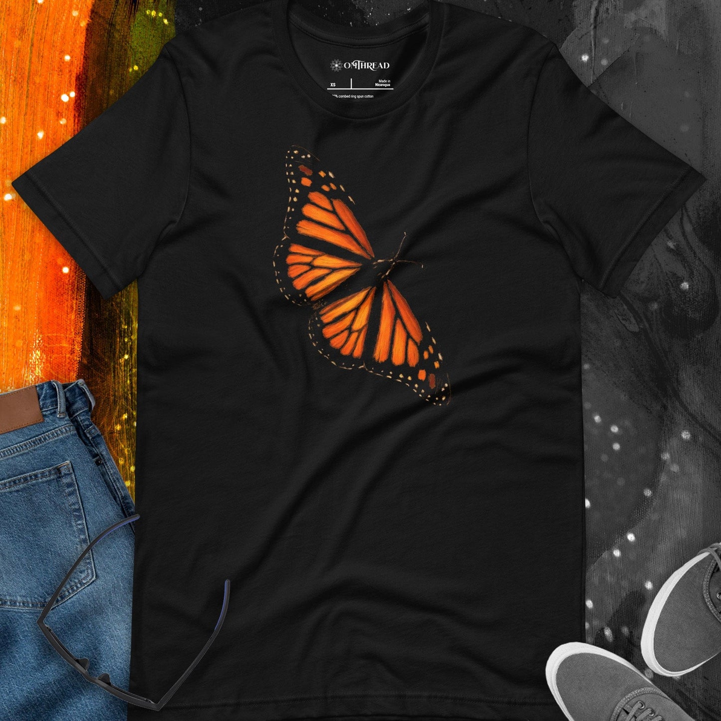 OMTHREAD Monarch Butterfly T Shirt Nature Conservation Tee for Butterfly Lovers
