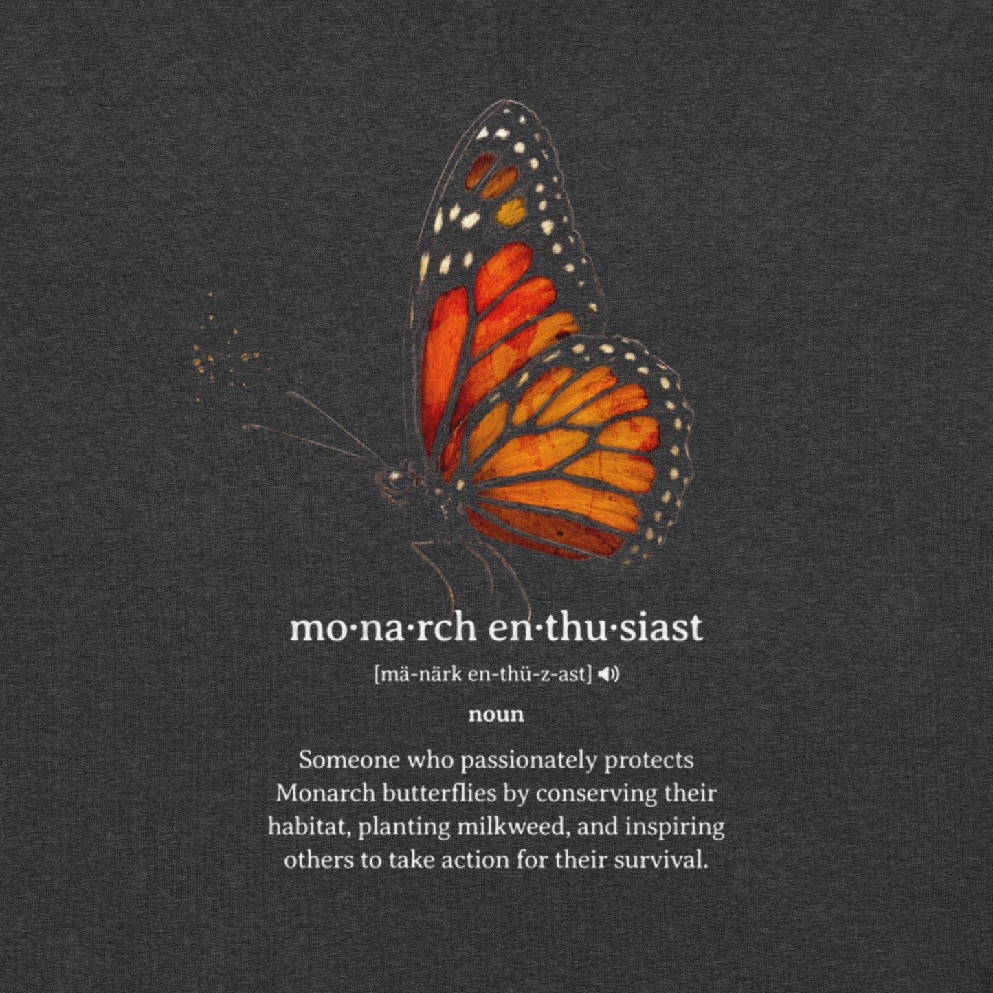 OMTHREAD Monarch Enthusiast Definition Tee for Butterfly Conservation Lovers