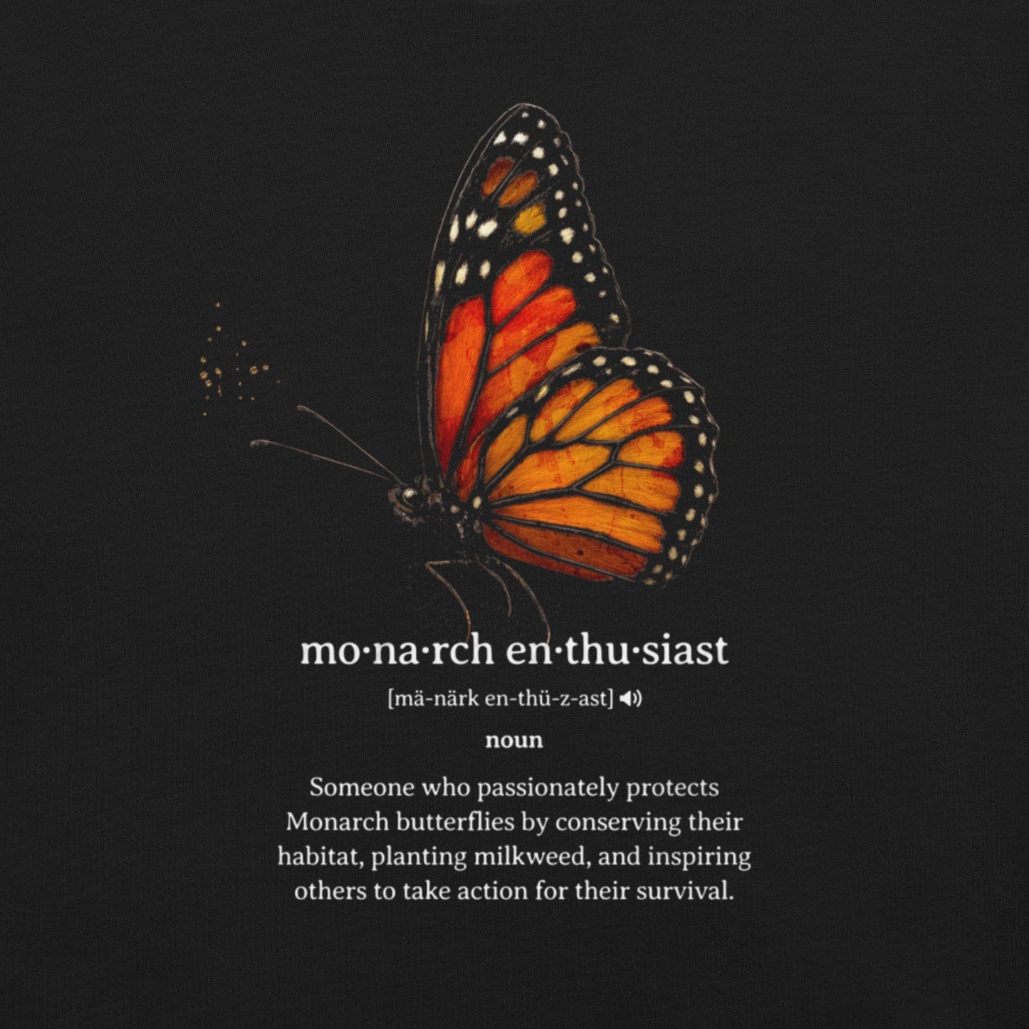 OMTHREAD Monarch Enthusiast Definition Tee for Butterfly Conservation Lovers