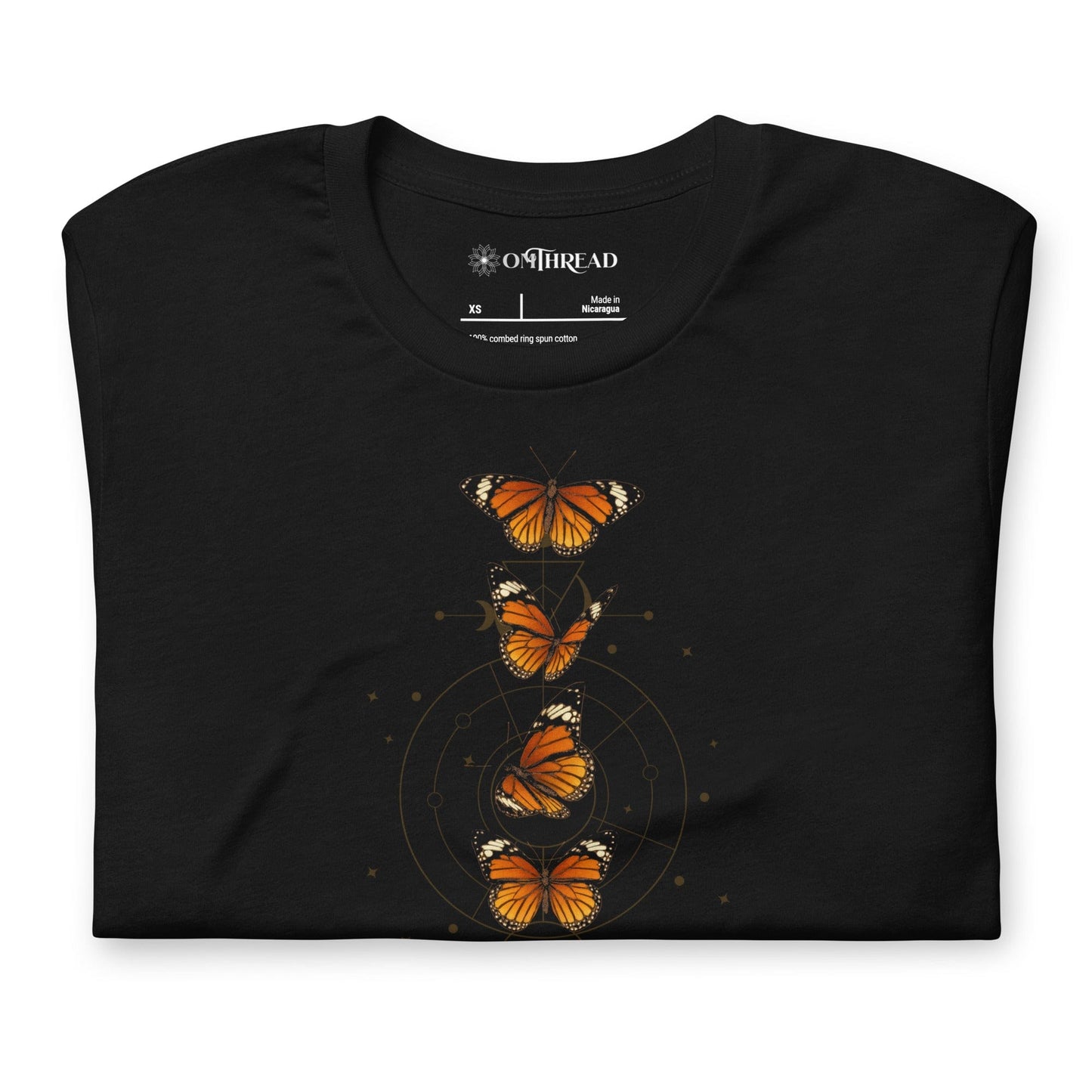 OMTHREAD Monarch Guardian Butterfly Shirt Celestial Conservation Tee