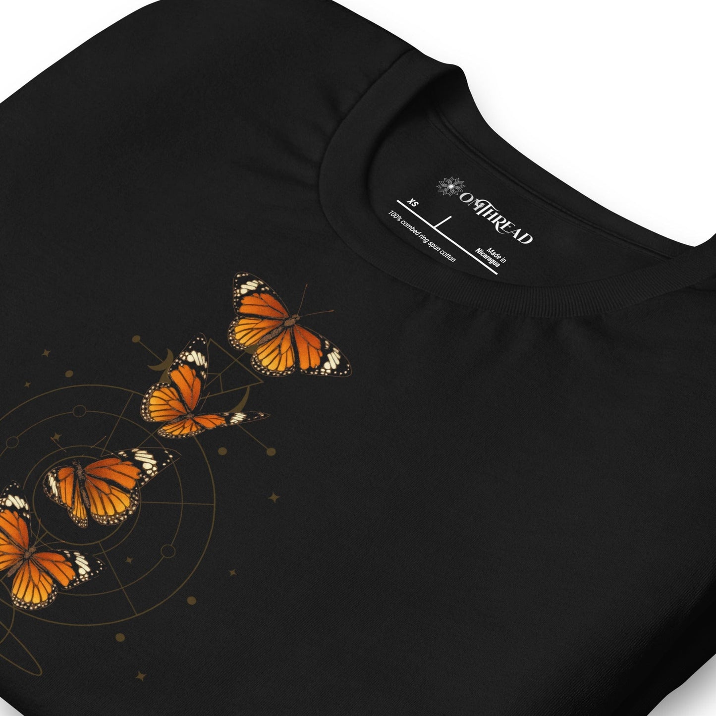OMTHREAD Monarch Guardian Butterfly Shirt Celestial Conservation Tee