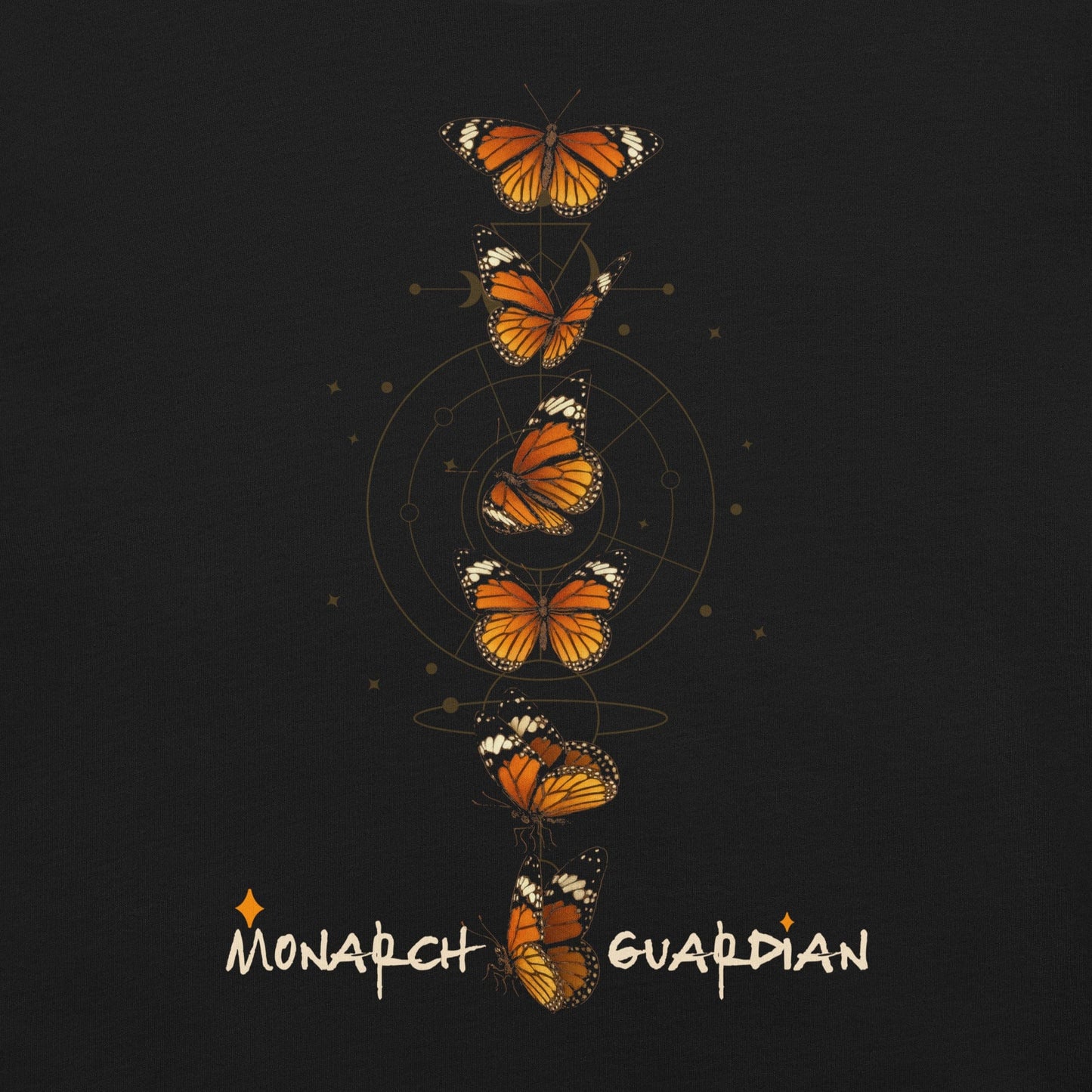 OMTHREAD Monarch Guardian Butterfly Shirt Celestial Conservation Tee