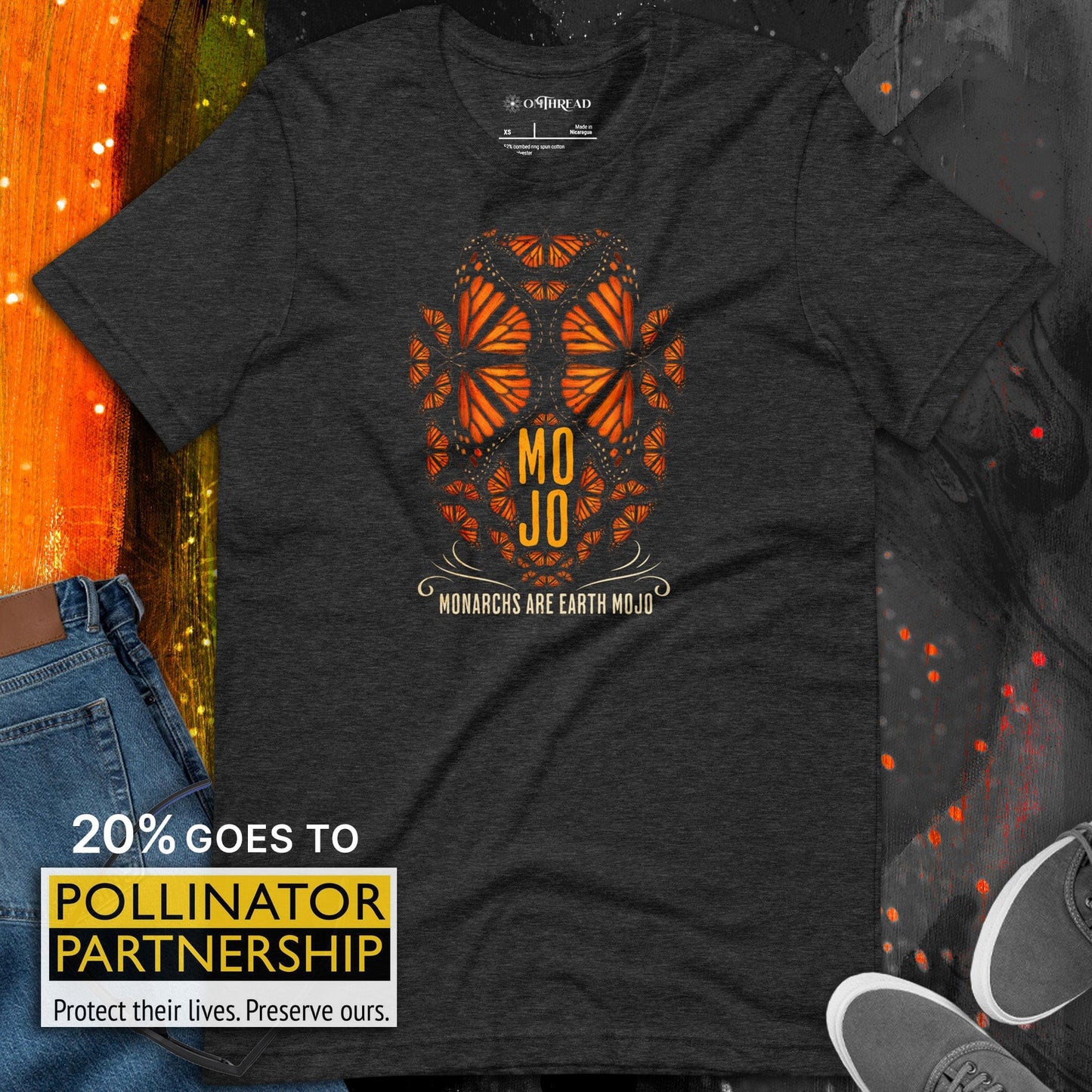 OMTHREAD Monarch MOJO T Shirt Monarch Butterfly Conservation Graphic Tee