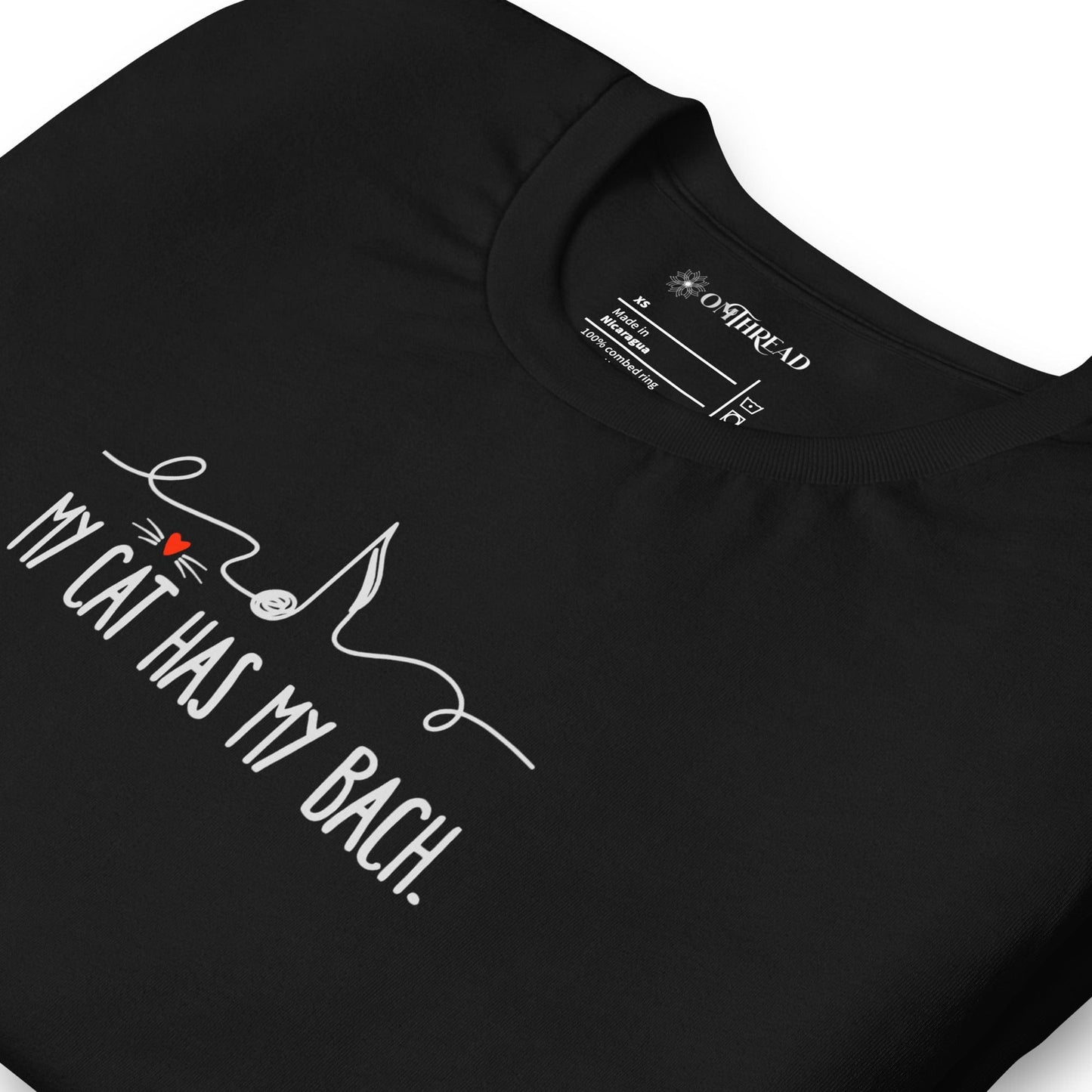 OMTHREAD My Cat Has My Bach T-Shirt | Minimalist Music and Cat Lover Tee