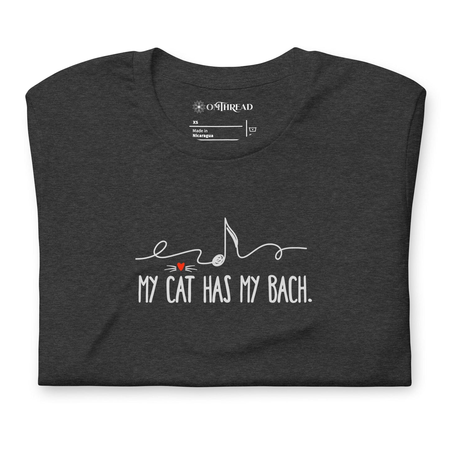 OMTHREAD My Cat Has My Bach T-Shirt | Minimalist Music and Cat Lover Tee