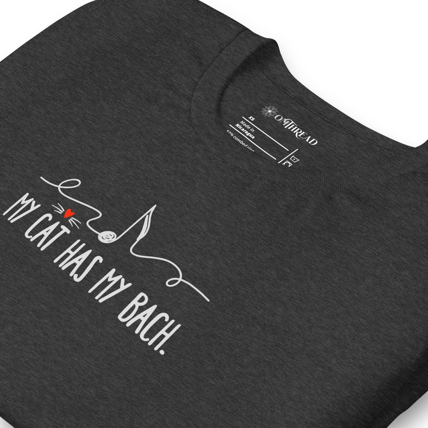 OMTHREAD My Cat Has My Bach T-Shirt | Minimalist Music and Cat Lover Tee