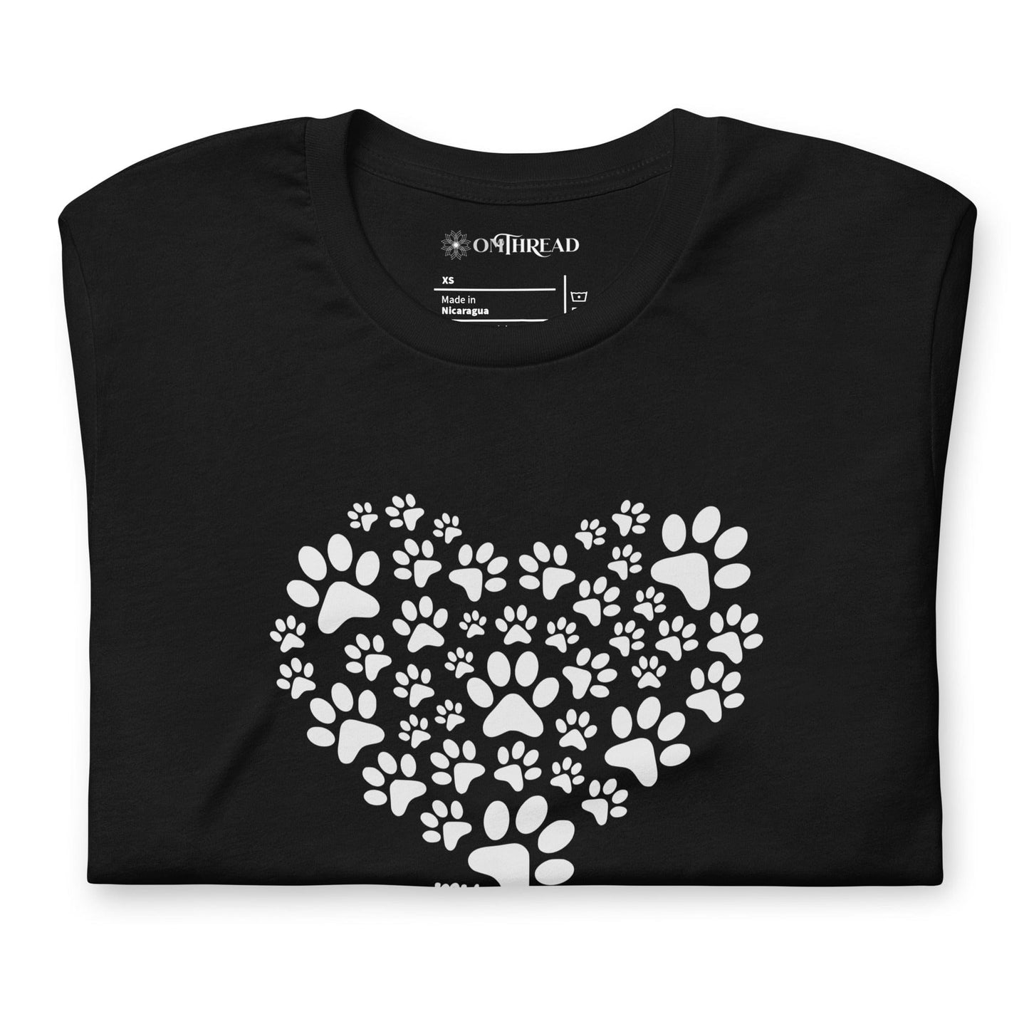 OMTHREAD My Love Language T-Shirt | Cute Paw Print Heart Cat & Dog Lover Tee