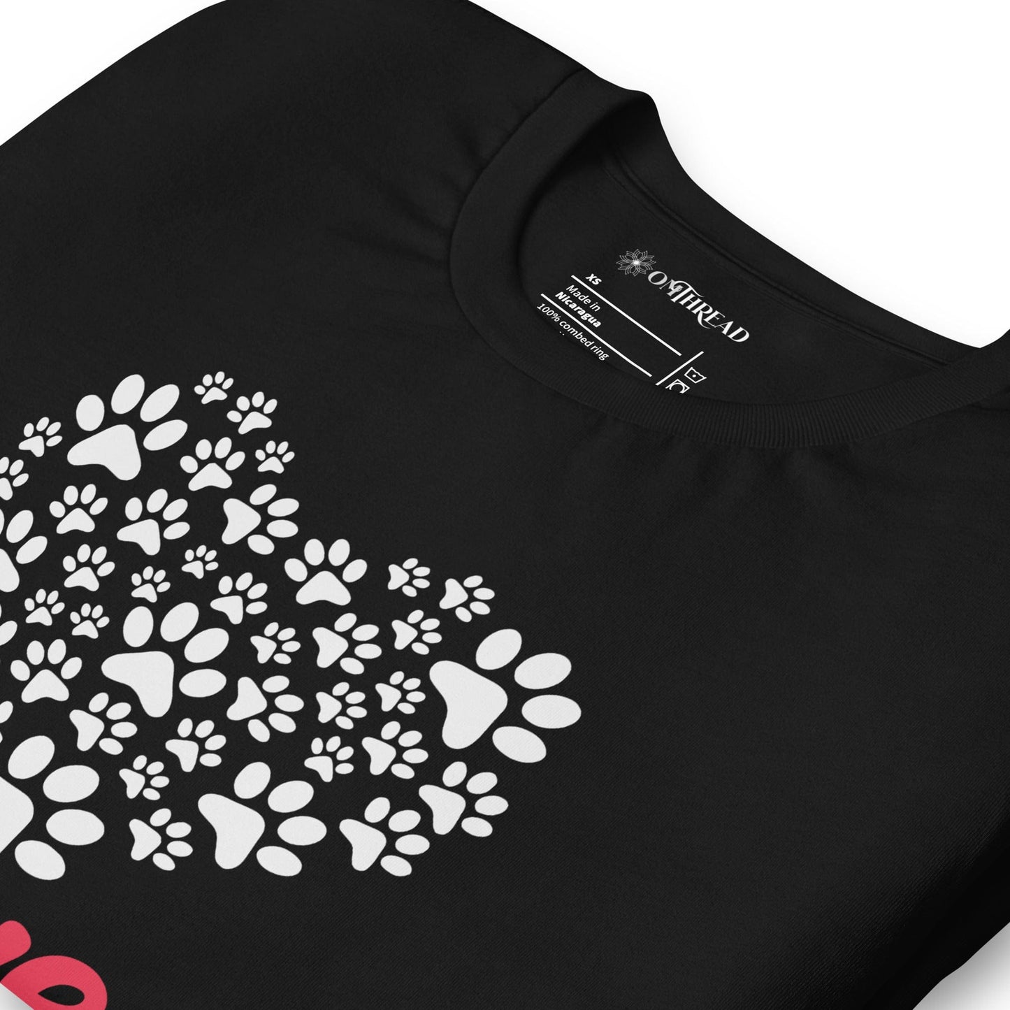 OMTHREAD My Love Language T-Shirt | Cute Paw Print Heart Cat & Dog Lover Tee