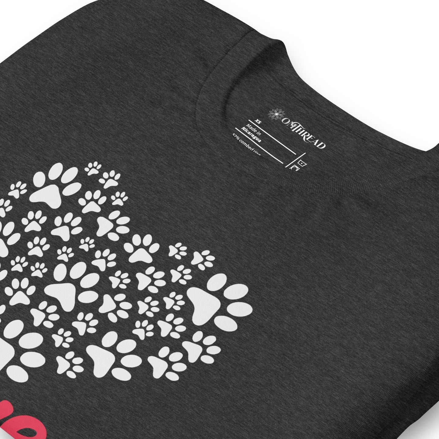OMTHREAD My Love Language T-Shirt | Cute Paw Print Heart Cat & Dog Lover Tee