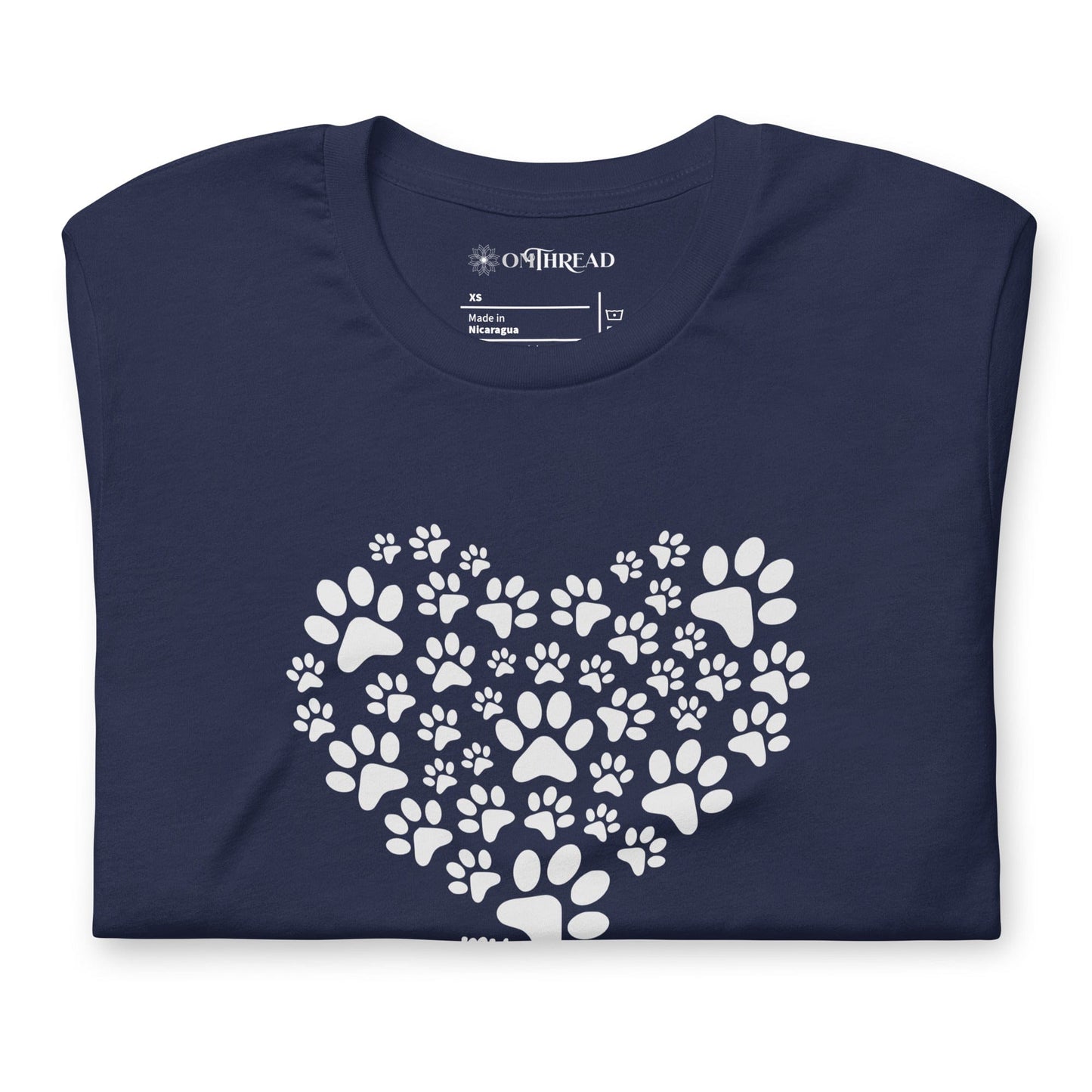 OMTHREAD My Love Language T-Shirt | Cute Paw Print Heart Cat & Dog Lover Tee