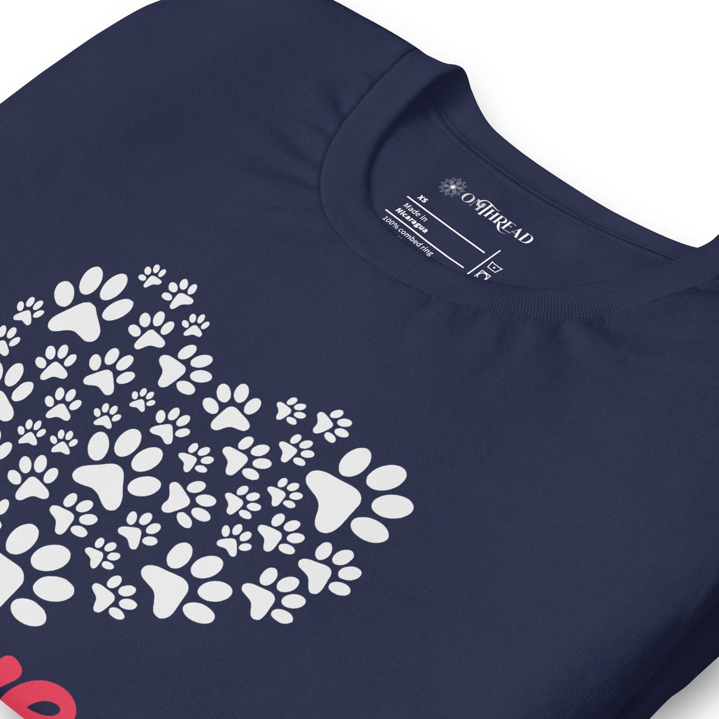OMTHREAD My Love Language T-Shirt | Cute Paw Print Heart Cat & Dog Lover Tee