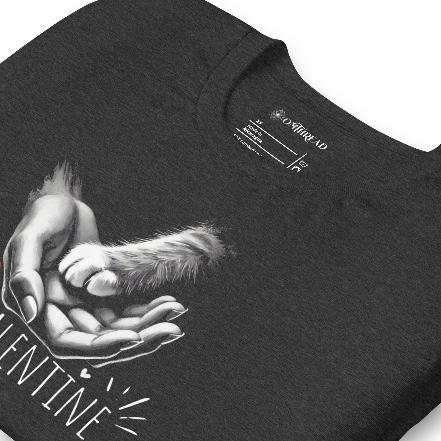 OMTHREAD My Valentine Cat Lover T-Shirt | Romantic Pet-Themed Tee