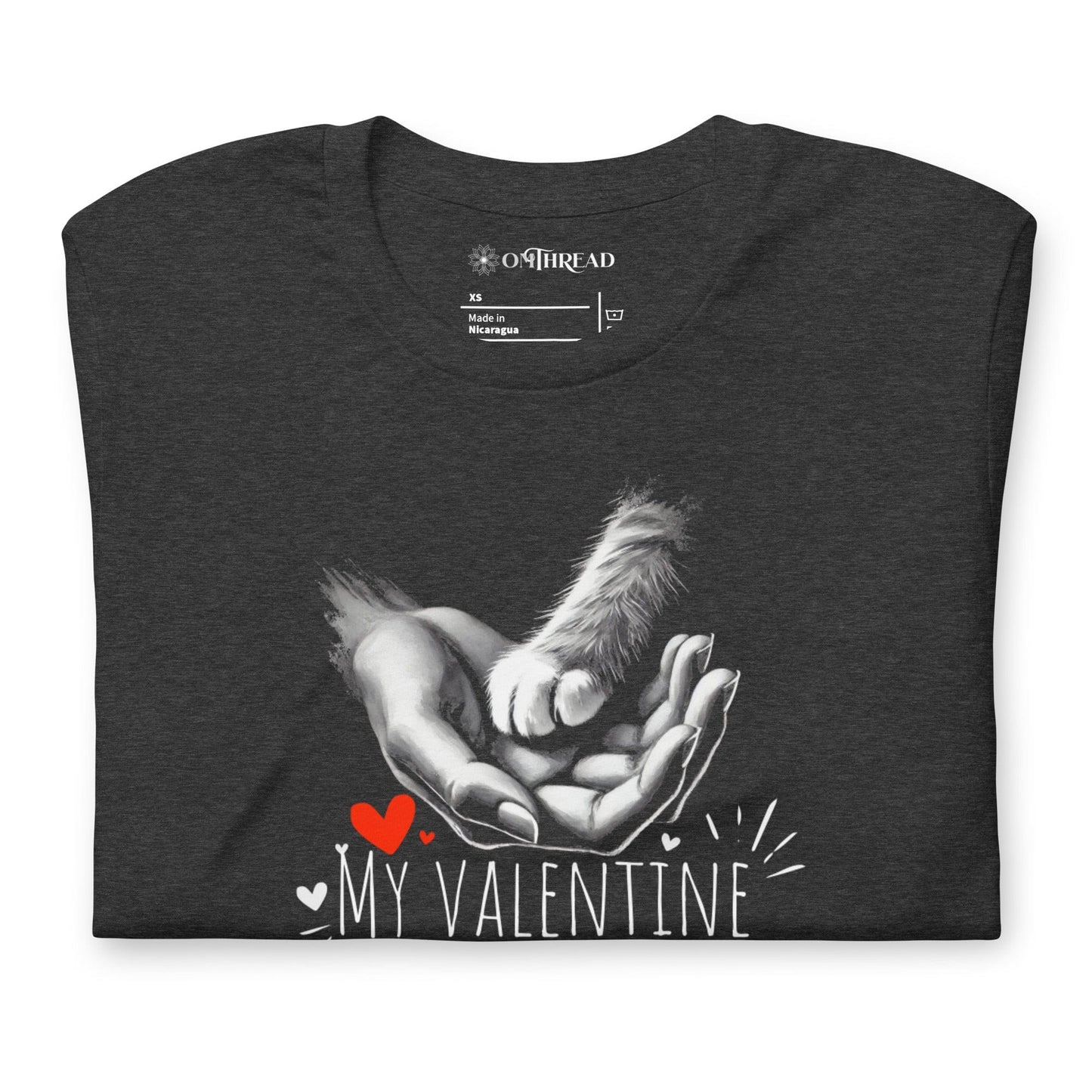 OMTHREAD My Valentine Cat Lover T-Shirt | Romantic Pet-Themed Tee
