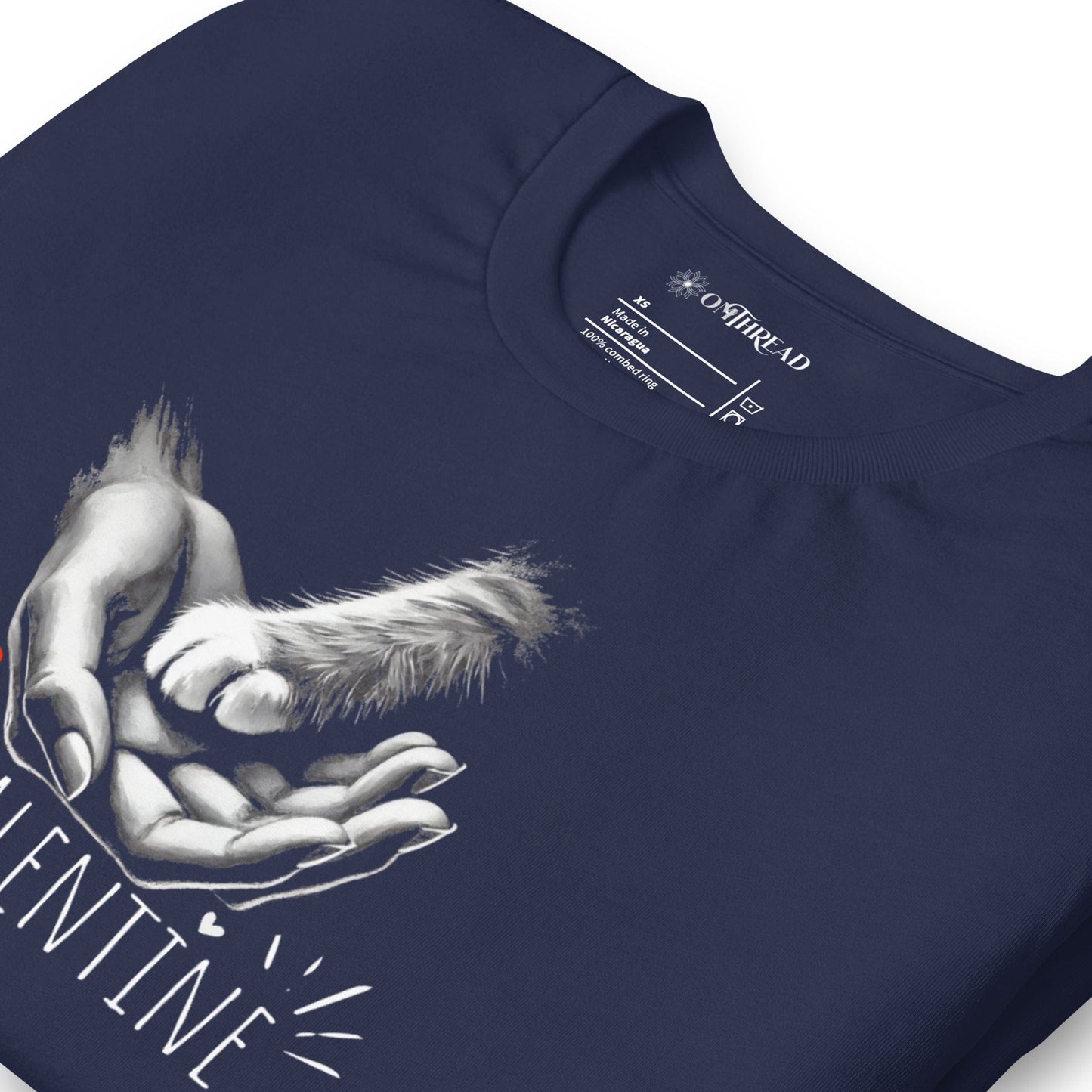OMTHREAD My Valentine Cat Lover T-Shirt | Romantic Pet-Themed Tee