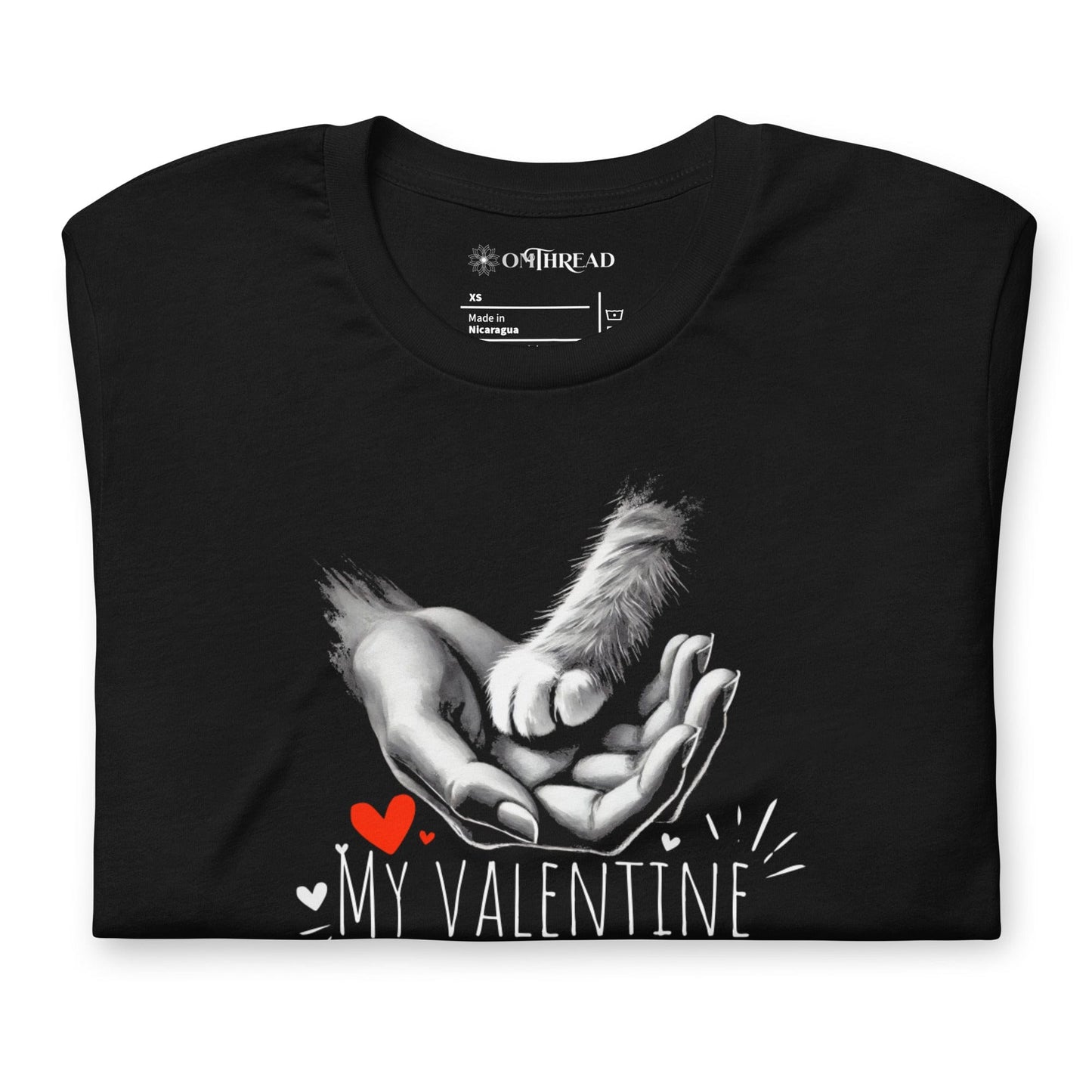 OMTHREAD My Valentine Cat Lover T-Shirt | Romantic Pet-Themed Tee