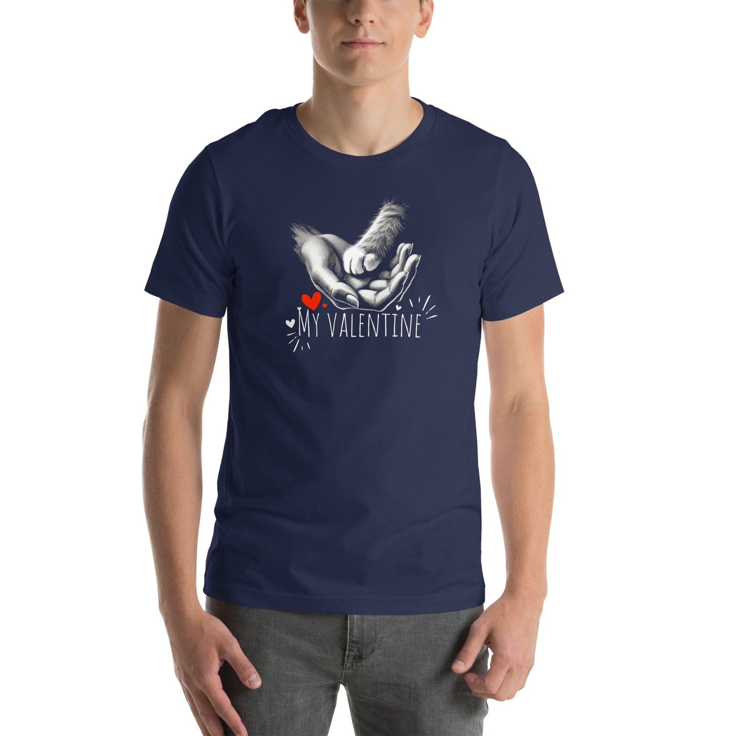 OMTHREAD My Valentine Cat Lover T-Shirt | Romantic Pet-Themed Tee