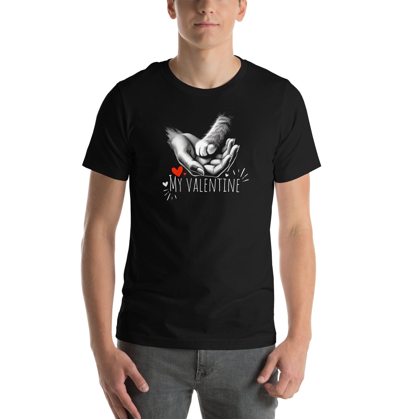 OMTHREAD My Valentine Cat Lover T-Shirt | Romantic Pet-Themed Tee