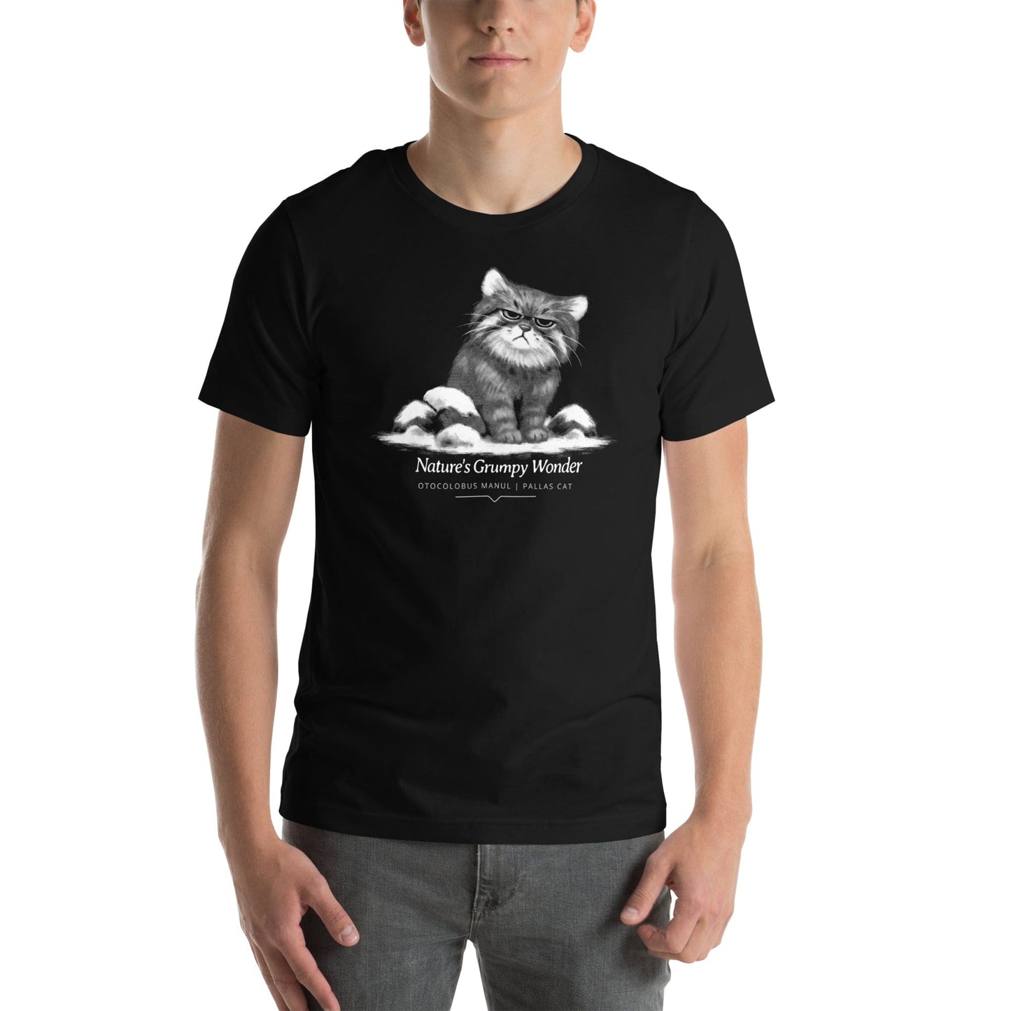 OMTHREAD Nature’s Grumpy Wonder Pallas Cat T-Shirt, Grumpy Cat Tee, Giftable Wildlife Conservation Shirt