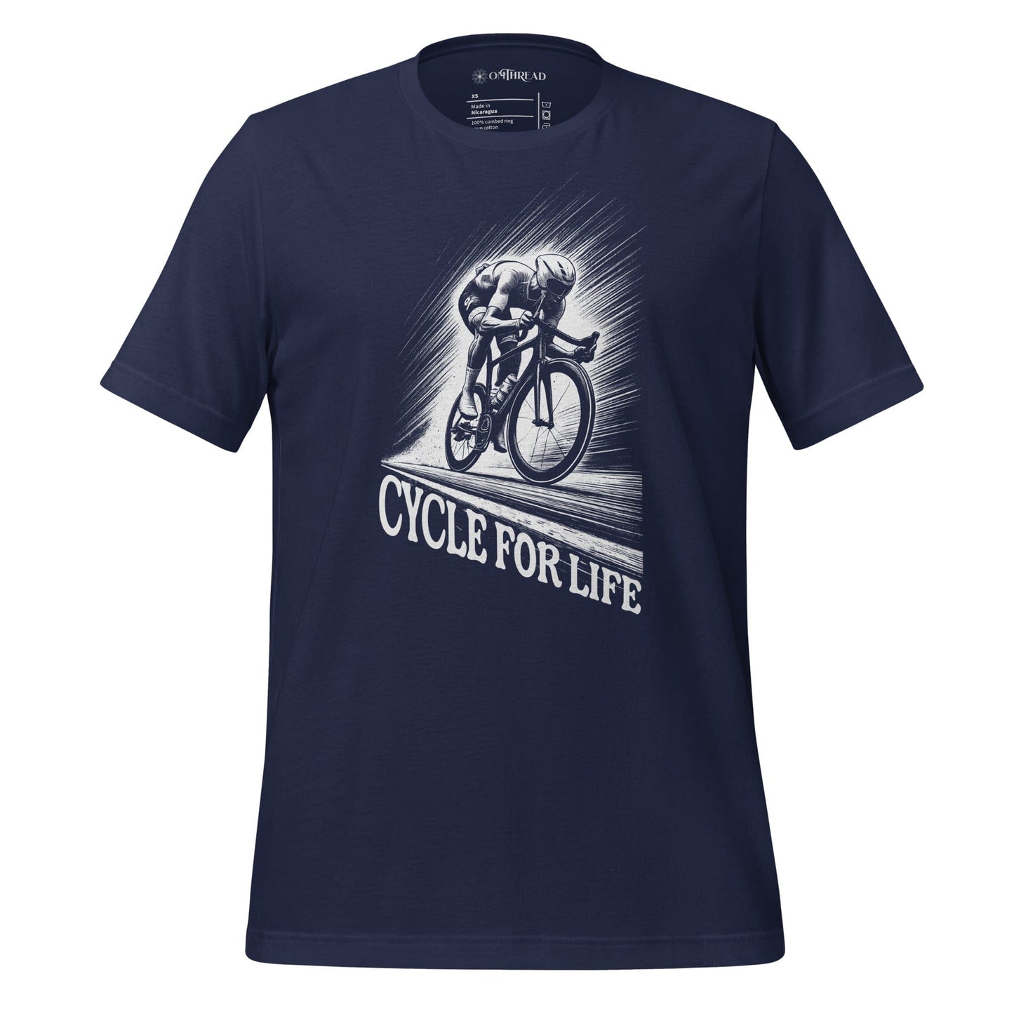 OMTHREAD Navy / S Cycle for Life - Embrace the Journey Tee