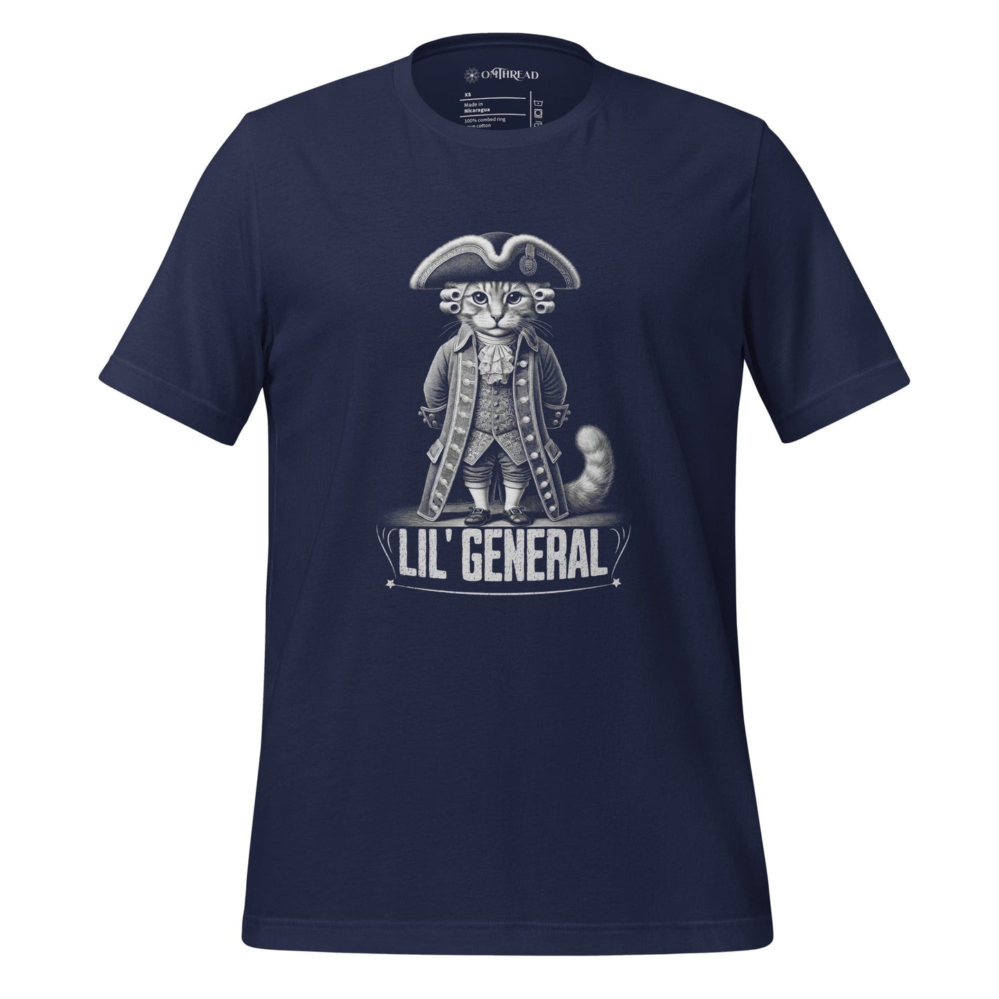 OMTHREAD Navy / XS Lil' General Cat T-Shirt | Funny Historical Cat Tee