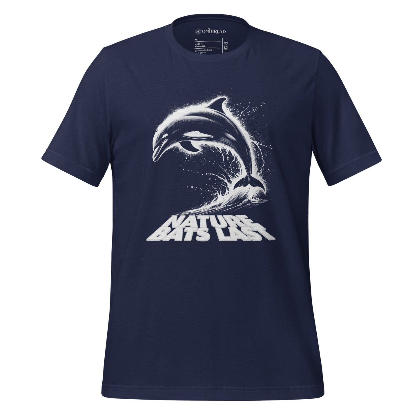 OMTHREAD Navy / XS Nature Bats Last: Majestic Dolphin Leap Tee