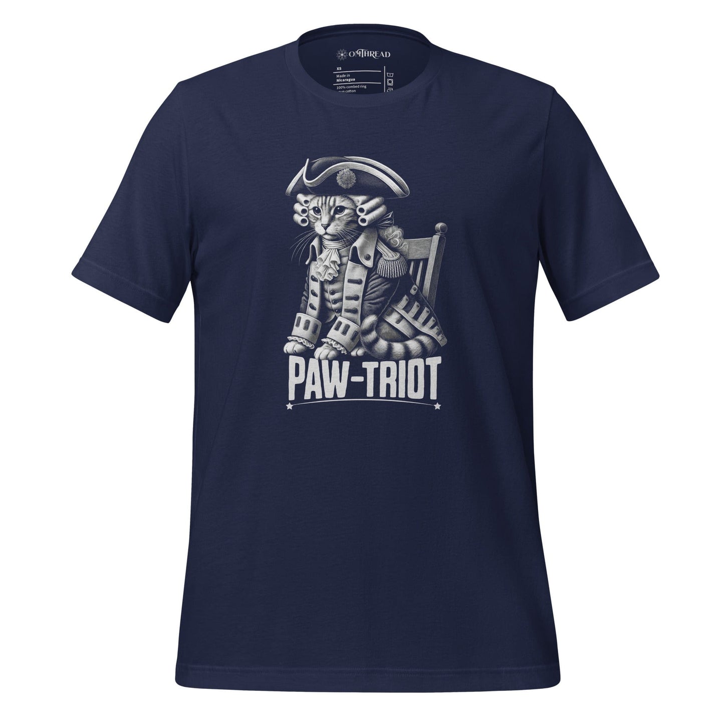 OMTHREAD Navy / XS Paw-triot Cat T-Shirt | Patriotic Cat Tee | Independence Day Cat Shirt