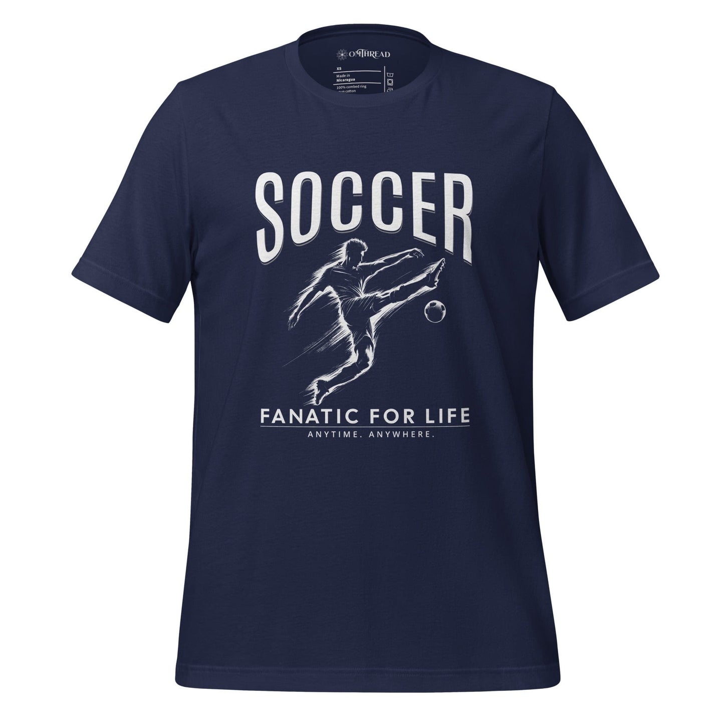 OMTHREAD Navy / XS Soccer Fanatic for Life Tee