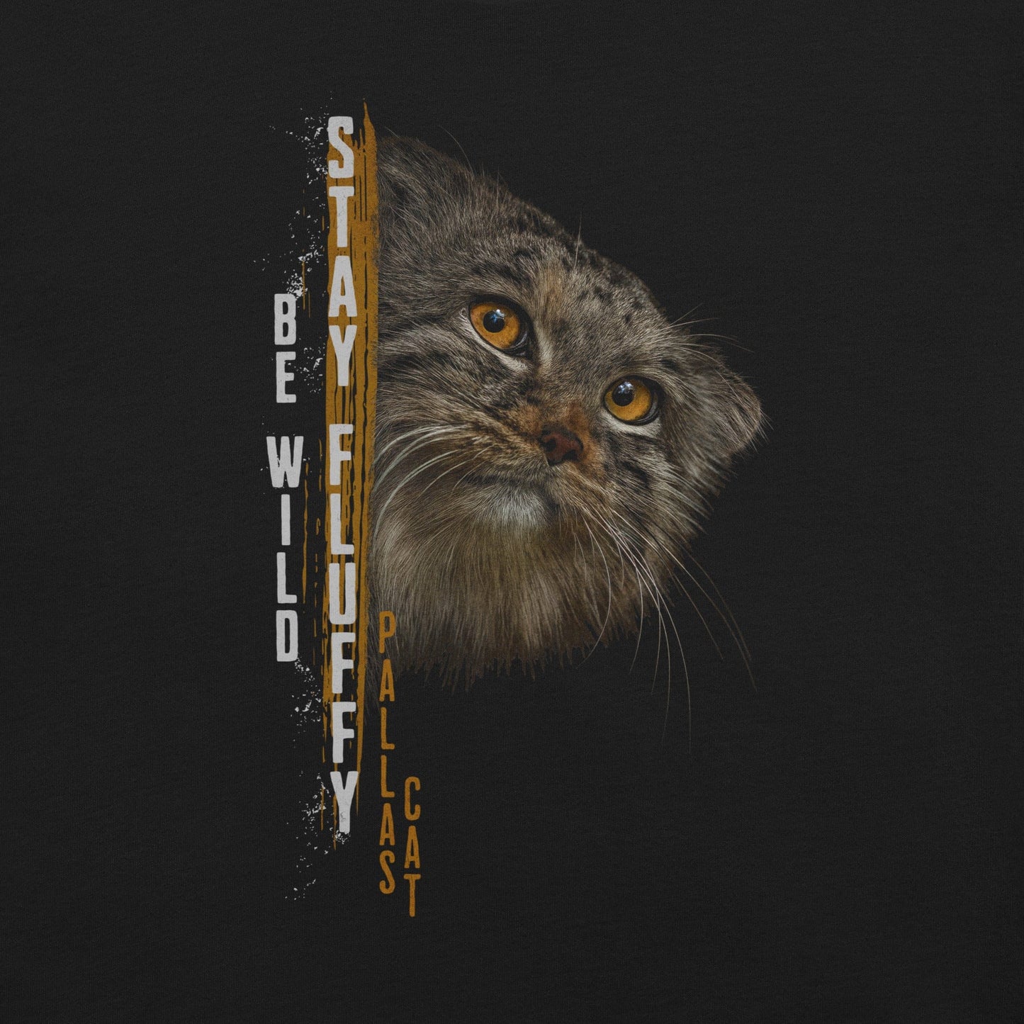 OMTHREAD Pallas Cat Be Wild Stay Fluffy Manul Graphic T-Shirt