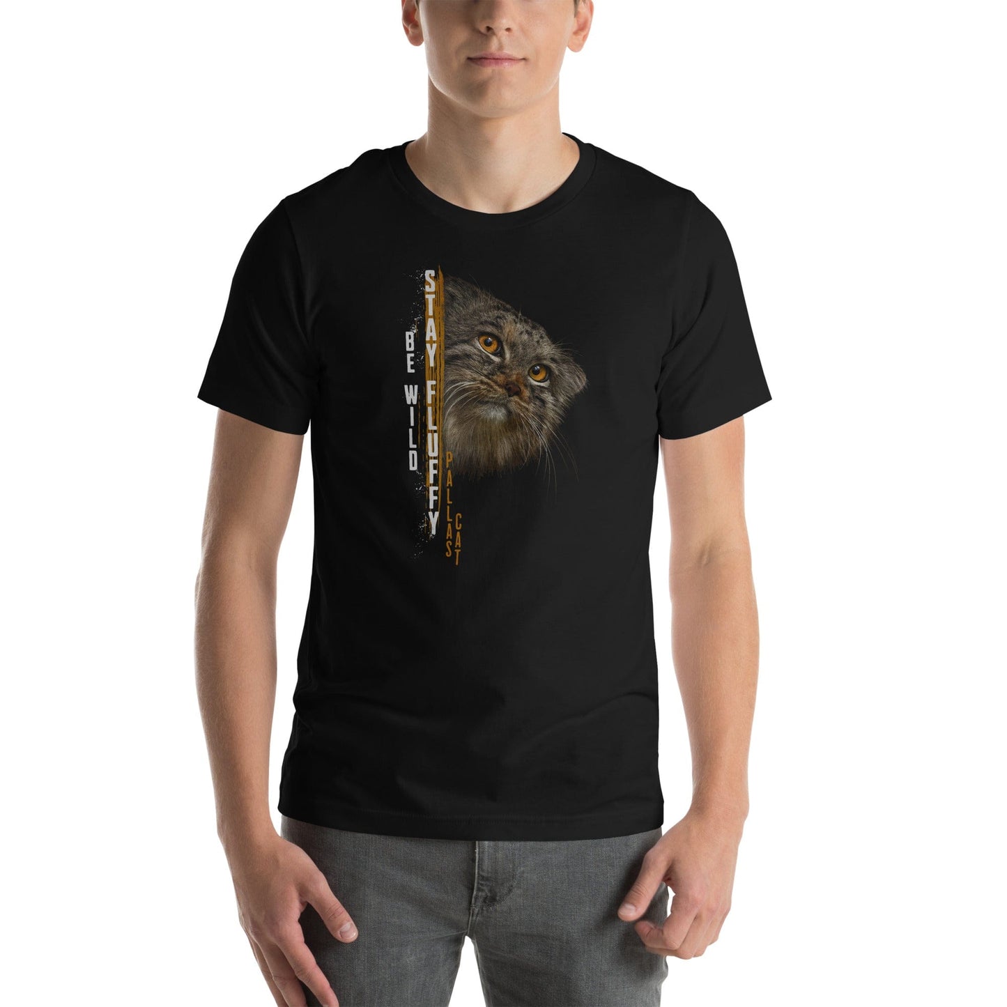 OMTHREAD Pallas Cat Be Wild Stay Fluffy Manul Graphic T-Shirt