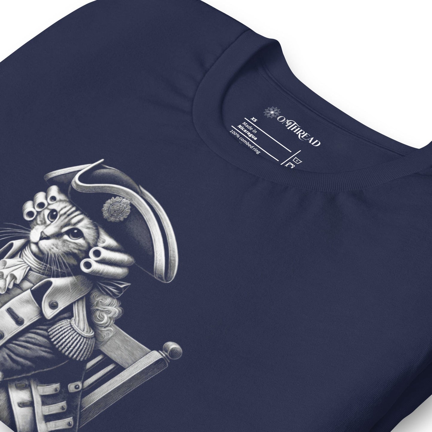 OMTHREAD Paw-triot Cat T-Shirt | Patriotic Cat Tee | Independence Day Cat Shirt