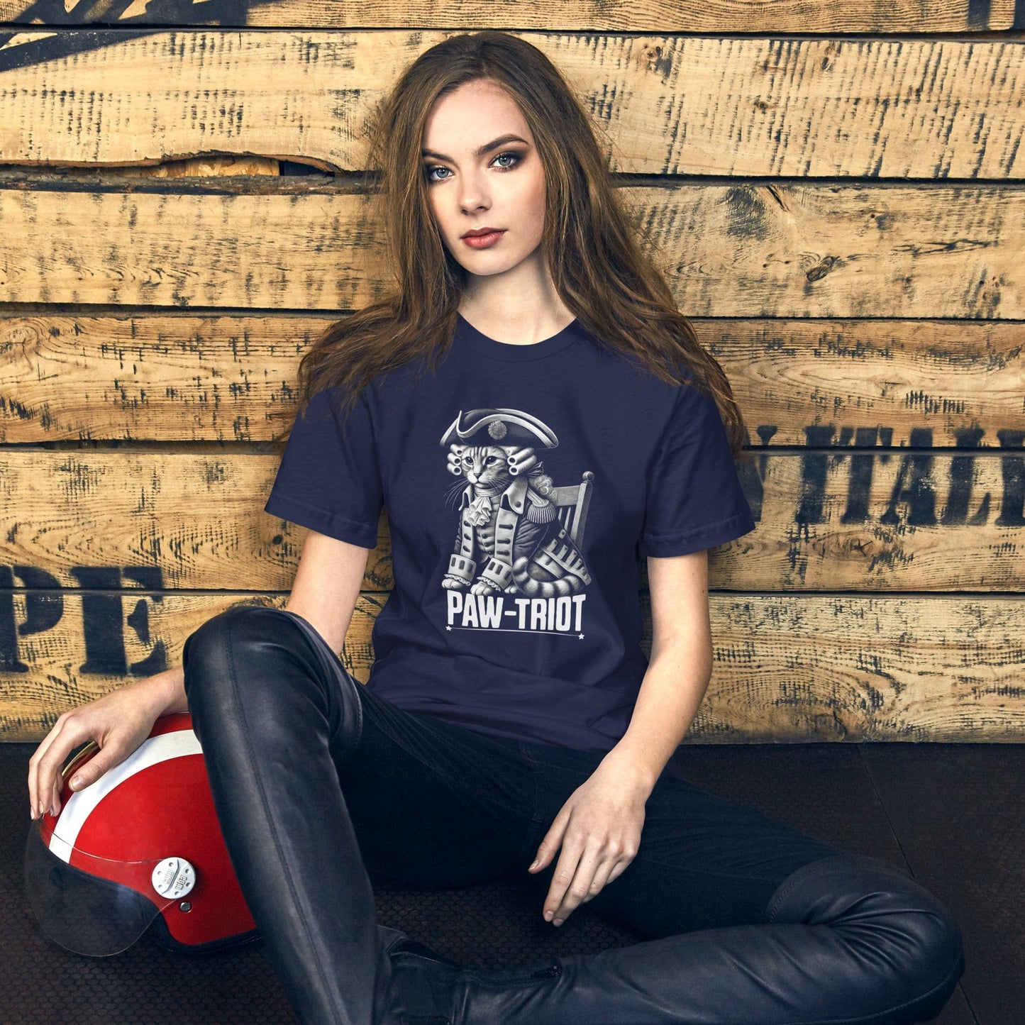 OMTHREAD Paw-triot Cat T-Shirt | Patriotic Cat Tee | Independence Day Cat Shirt