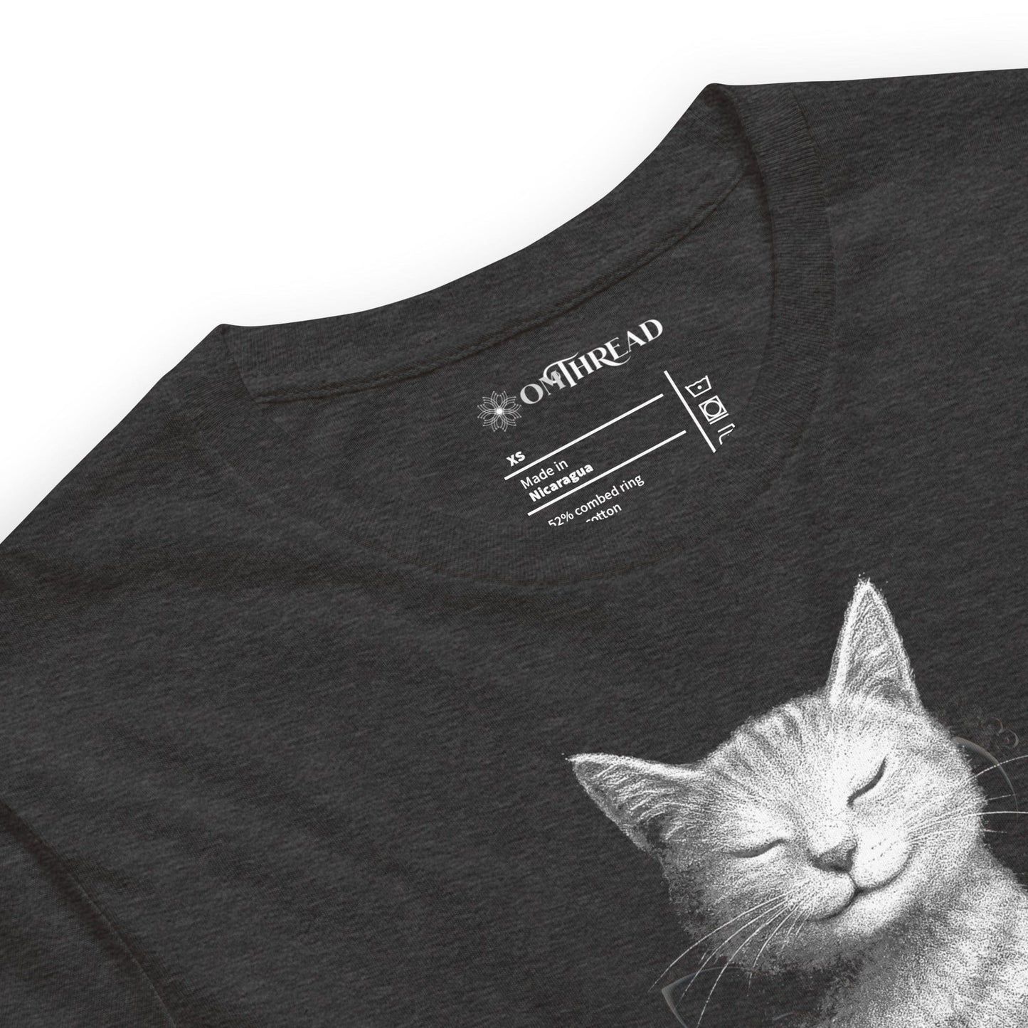OMTHREAD Paws for Peace Cat T-Shirt, Peaceful Cat Shirt for Cat Lovers, Giftable Yoga Cat Tee