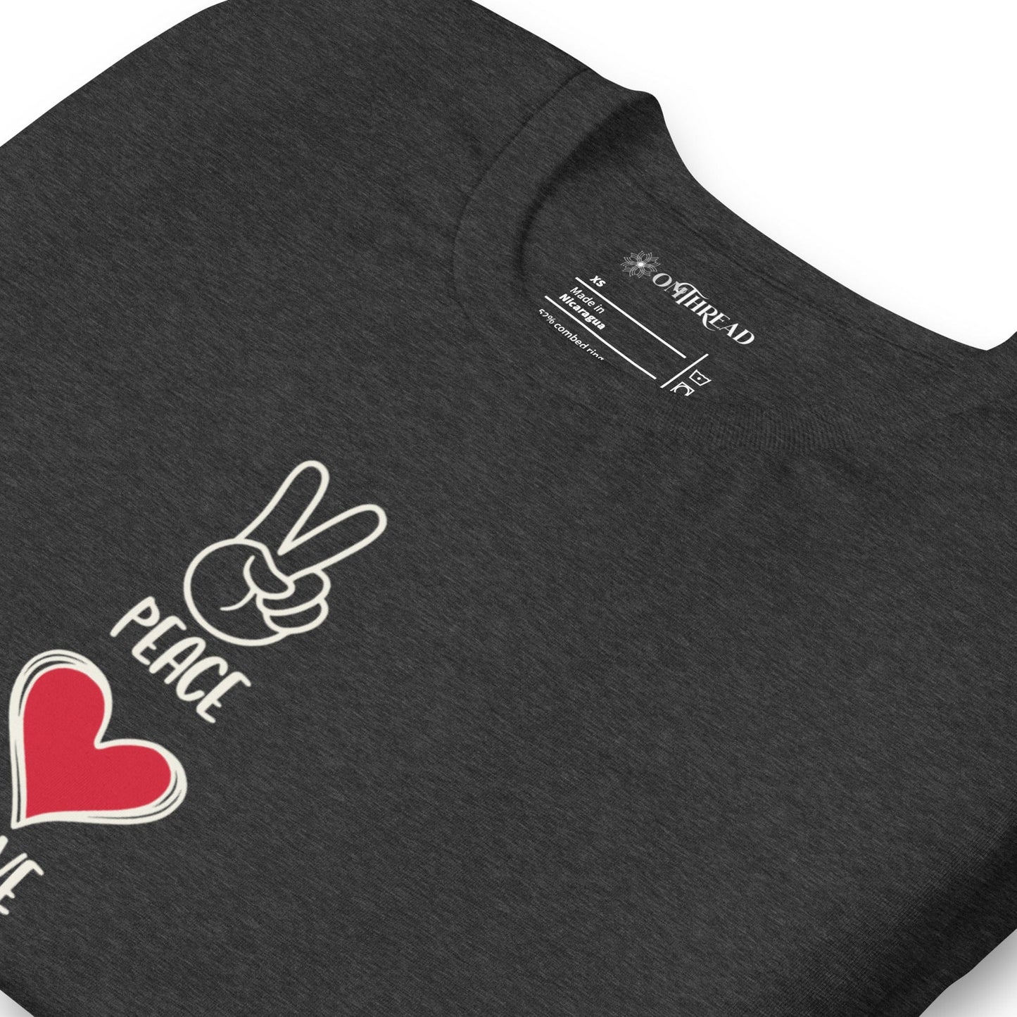 OMTHREAD Peace Love Cats T-Shirt | Minimalist Cat Lover Graphic Tee