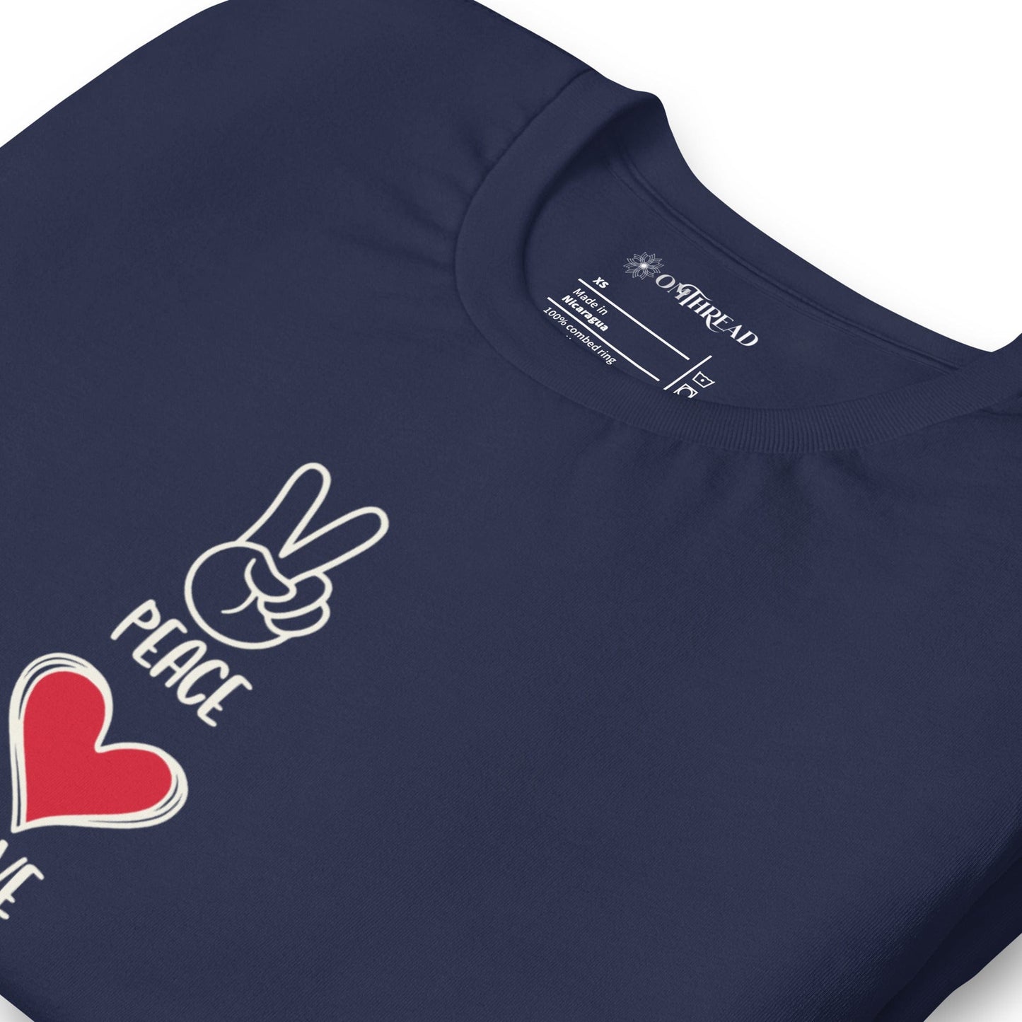 OMTHREAD Peace Love Cats T-Shirt | Minimalist Cat Lover Graphic Tee