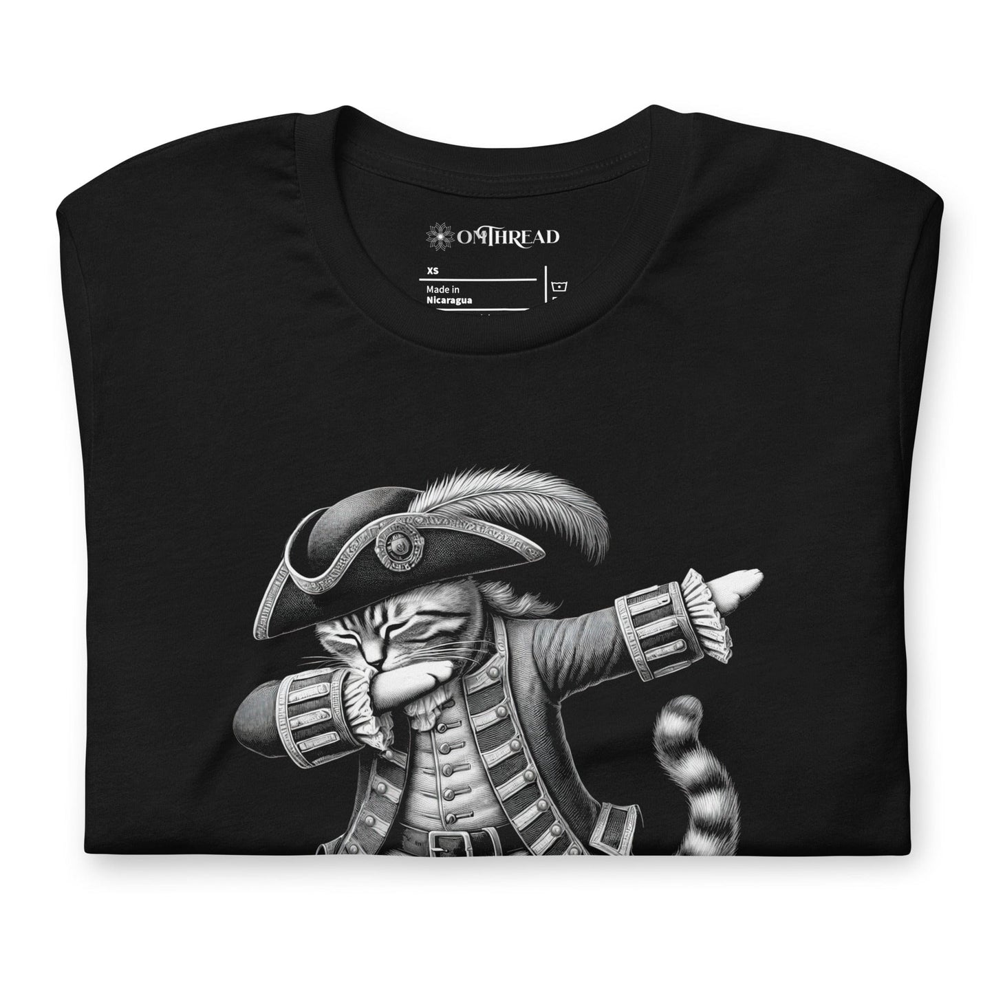 OMTHREAD Philosopher Dab Cat T-Shirt | I Think Therefore I Dab Funny Tee