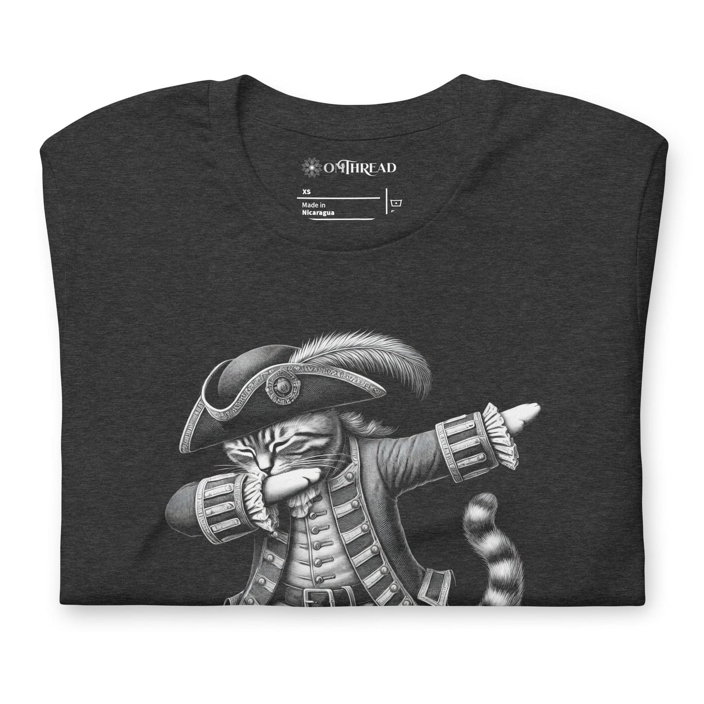 OMTHREAD Philosopher Dab Cat T-Shirt | I Think Therefore I Dab Funny Tee