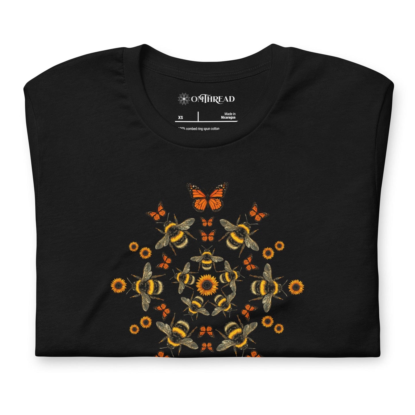 OMTHREAD Pollinators Keep Earth in Bloom Shirt Monarch Butterfly and Bee Nature Tee