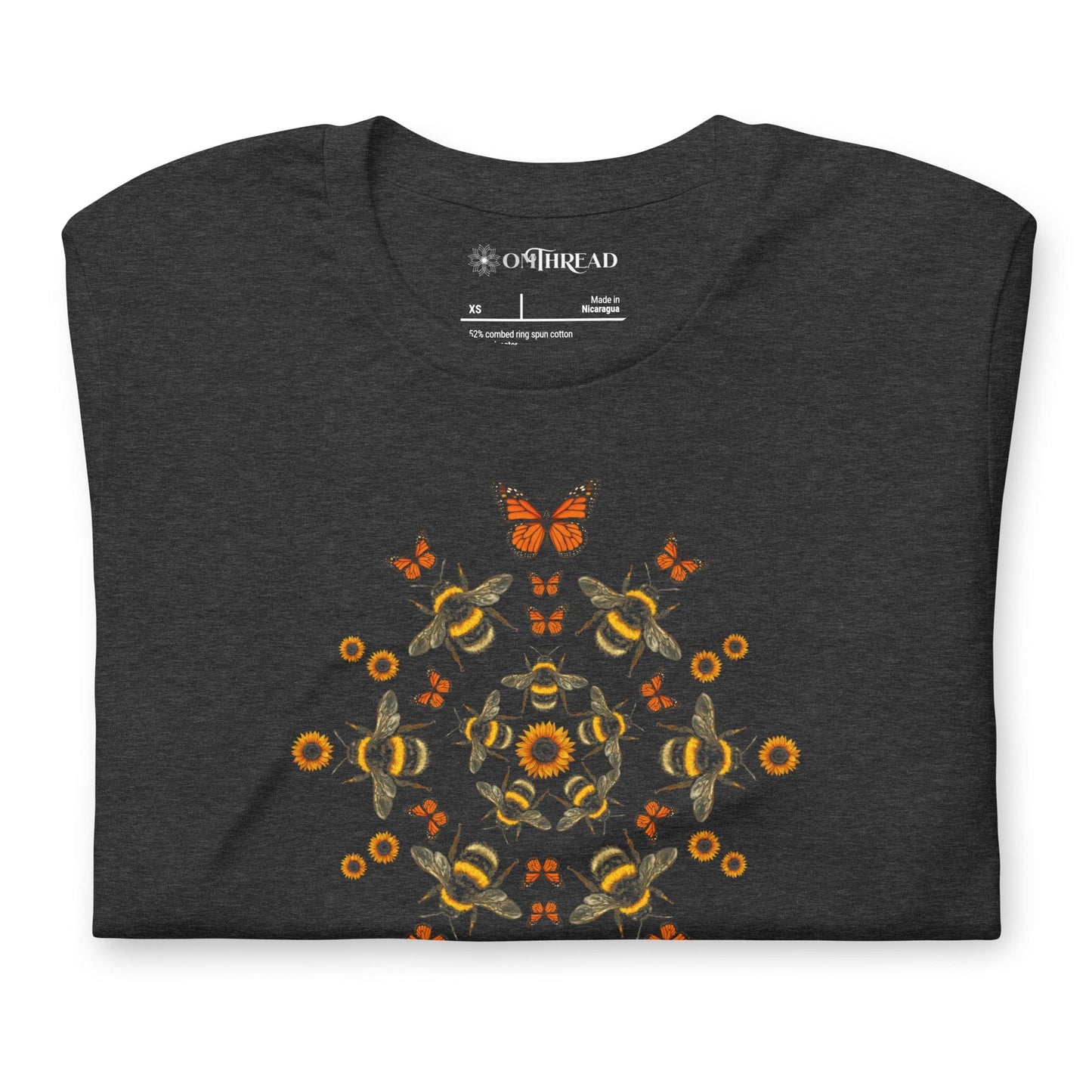 OMTHREAD Pollinators Keep Earth in Bloom Shirt Monarch Butterfly and Bee Nature Tee