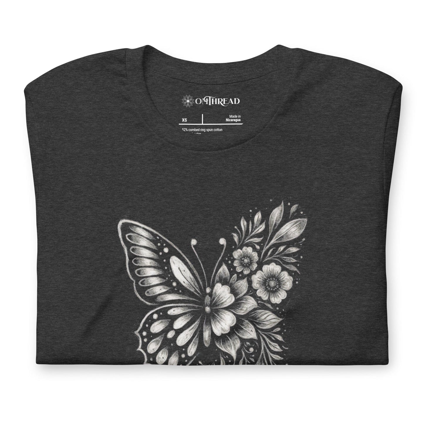OMTHREAD Pollinators Keep Plants Blooming T-Shirt Nature Conservation Butterfly Floral Design