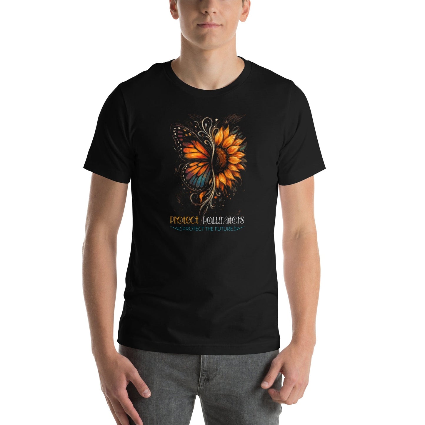 OMTHREAD Protect Pollinators Protect the Future Monarch Butterfly and Sunflower Shirt