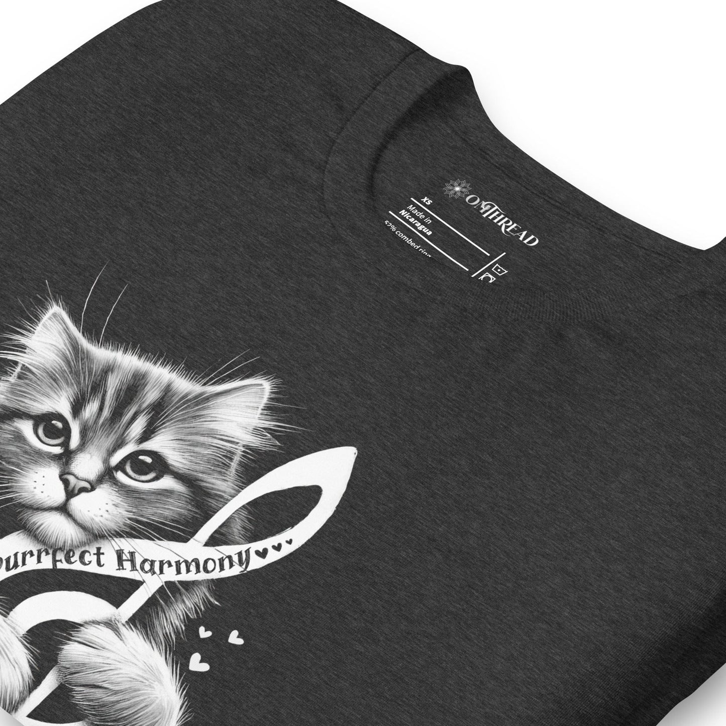 OMTHREAD Purrfect Harmony Cat T-Shirt | Musical Cat Lover Tee