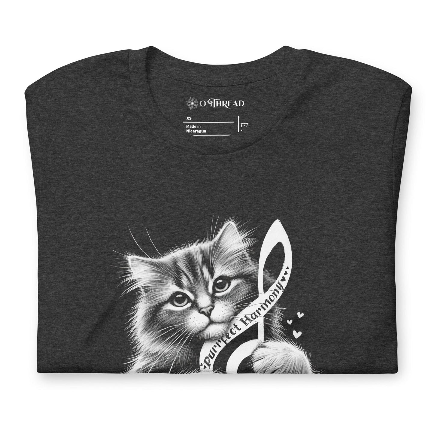 OMTHREAD Purrfect Harmony Cat T-Shirt | Musical Cat Lover Tee