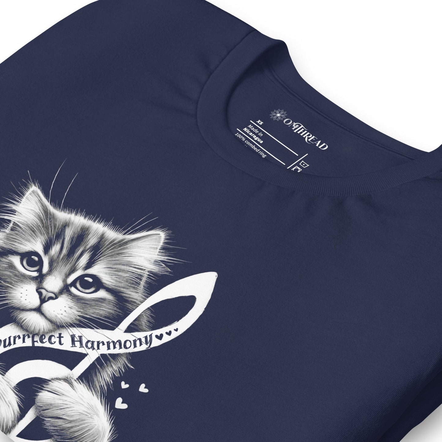 OMTHREAD Purrfect Harmony Cat T-Shirt | Musical Cat Lover Tee